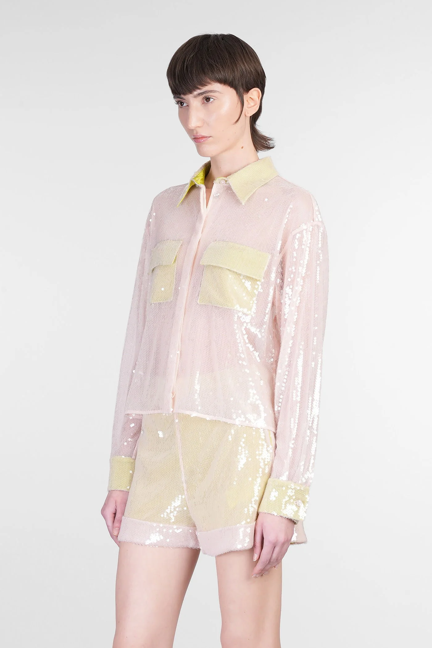 Shirt in rose-pink polyester - Image 4