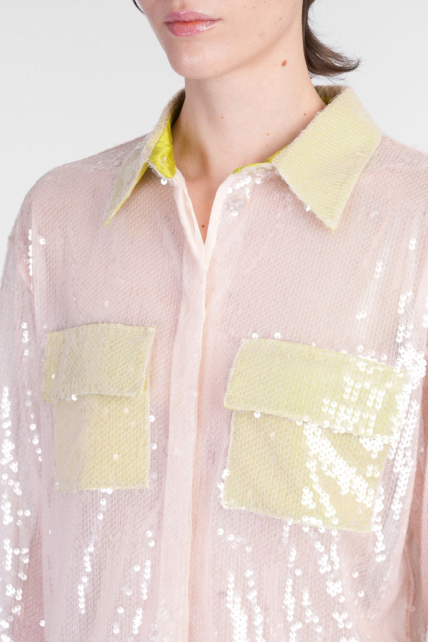 Shirt in rose-pink polyester - Image 5