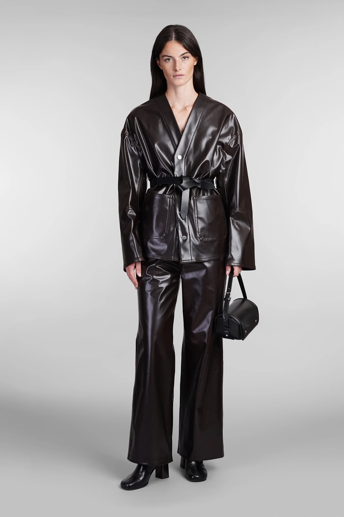 Casual jacket in brown Polyuretan - Image 2