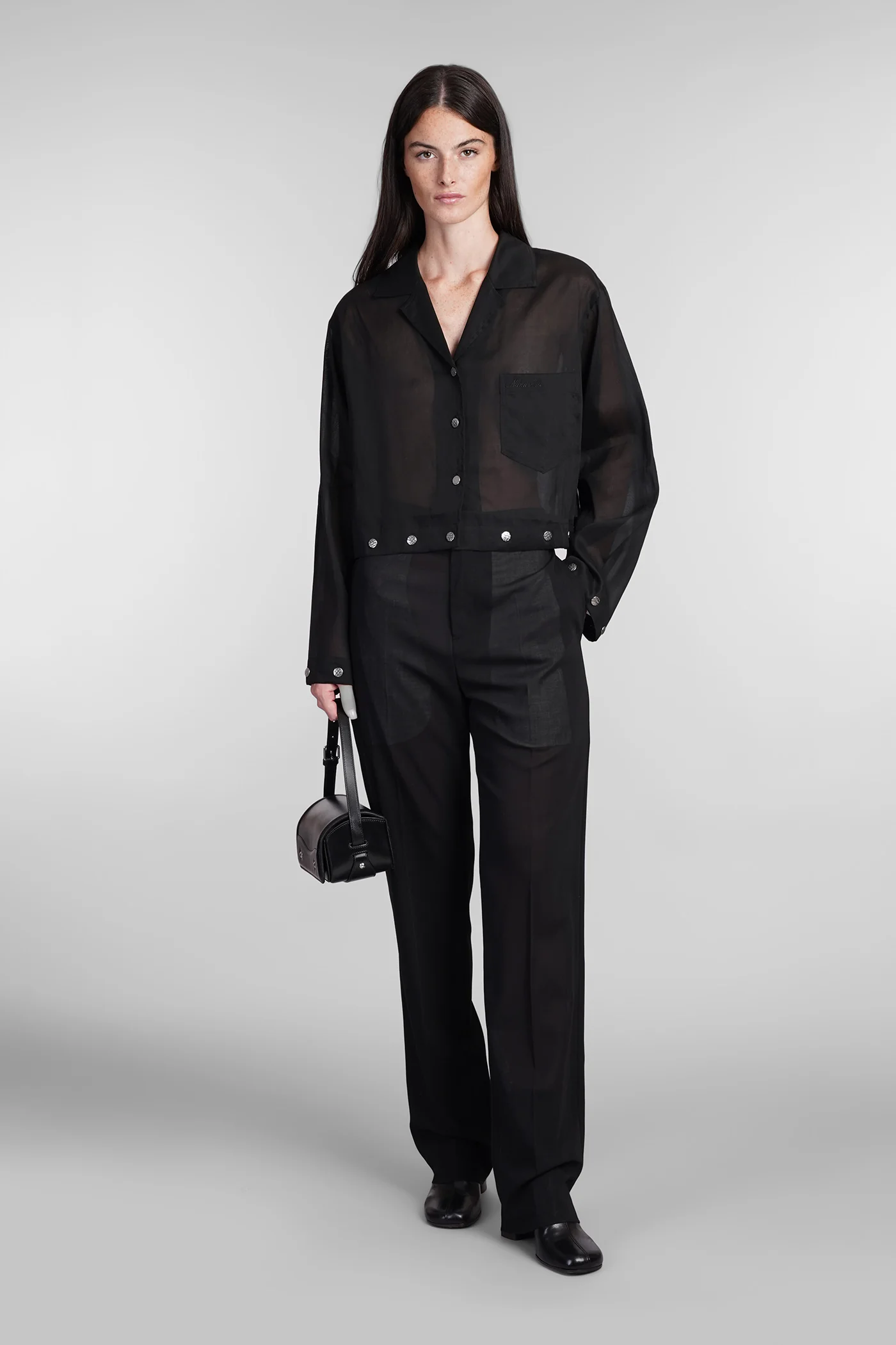 Vally Shirt in black polyamide polyester - Image 2