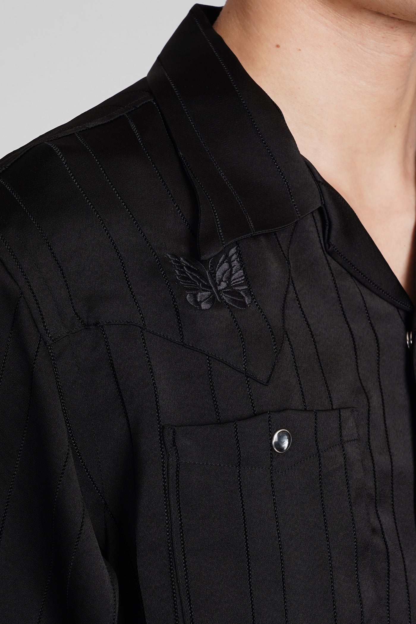 Shirt in black Triacetate - Image 5