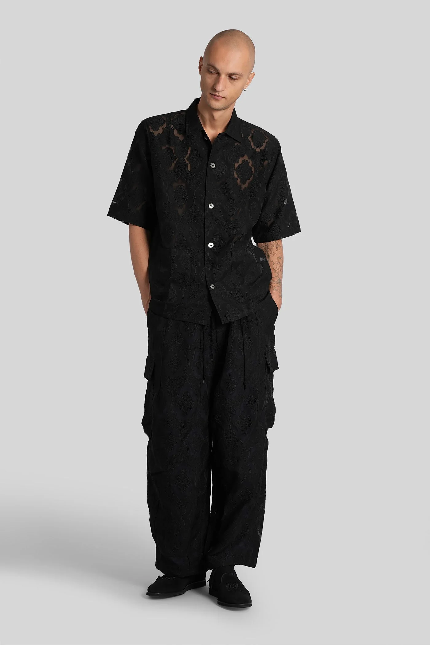 Shirt in black wool - Image 2