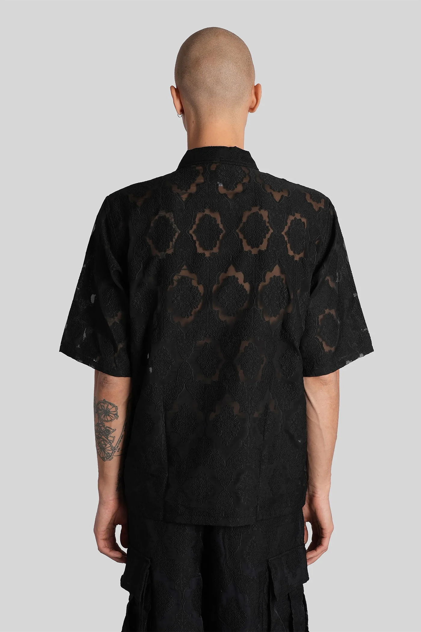 Shirt in black wool - Image 3