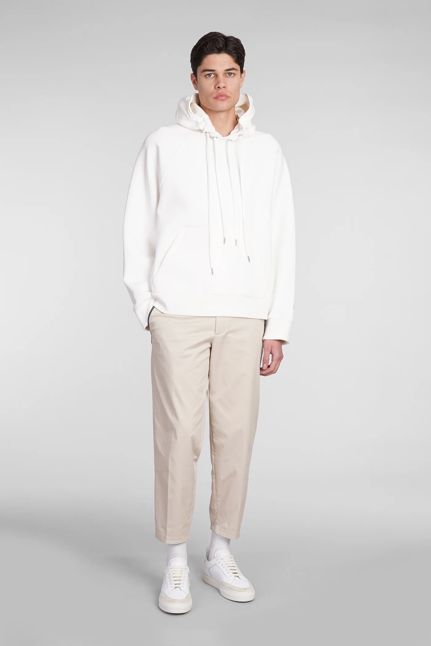 Easy raglan string Sweatshirt in white cotton - Image 2