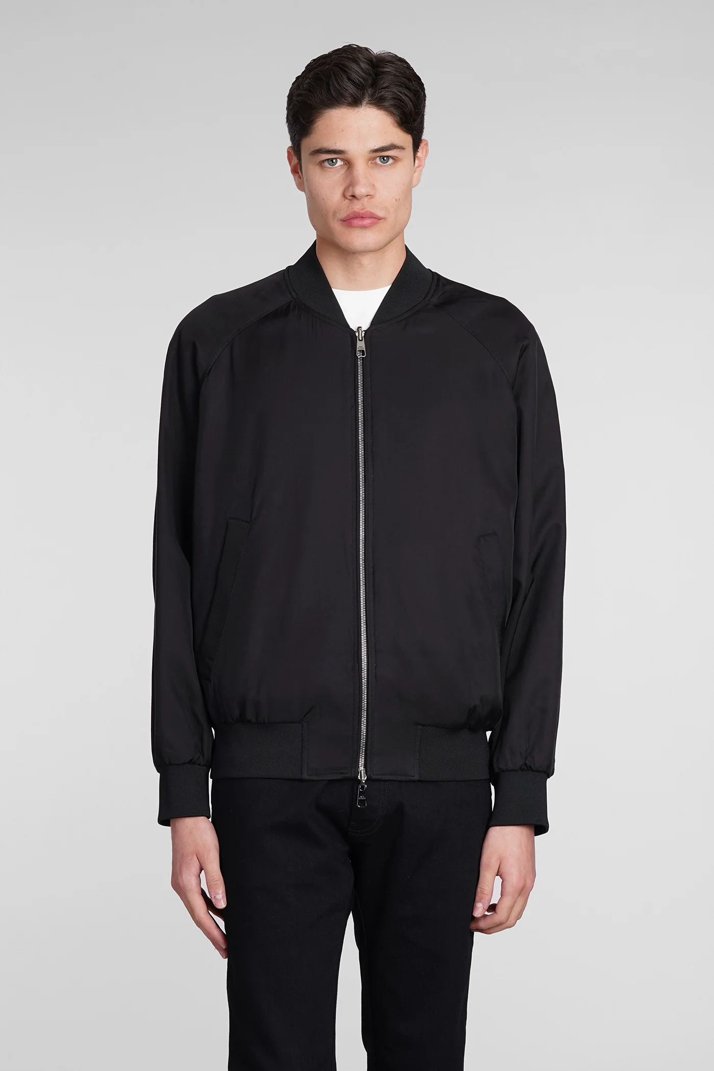 Reversible bomber Bomber Jacket in black viscose