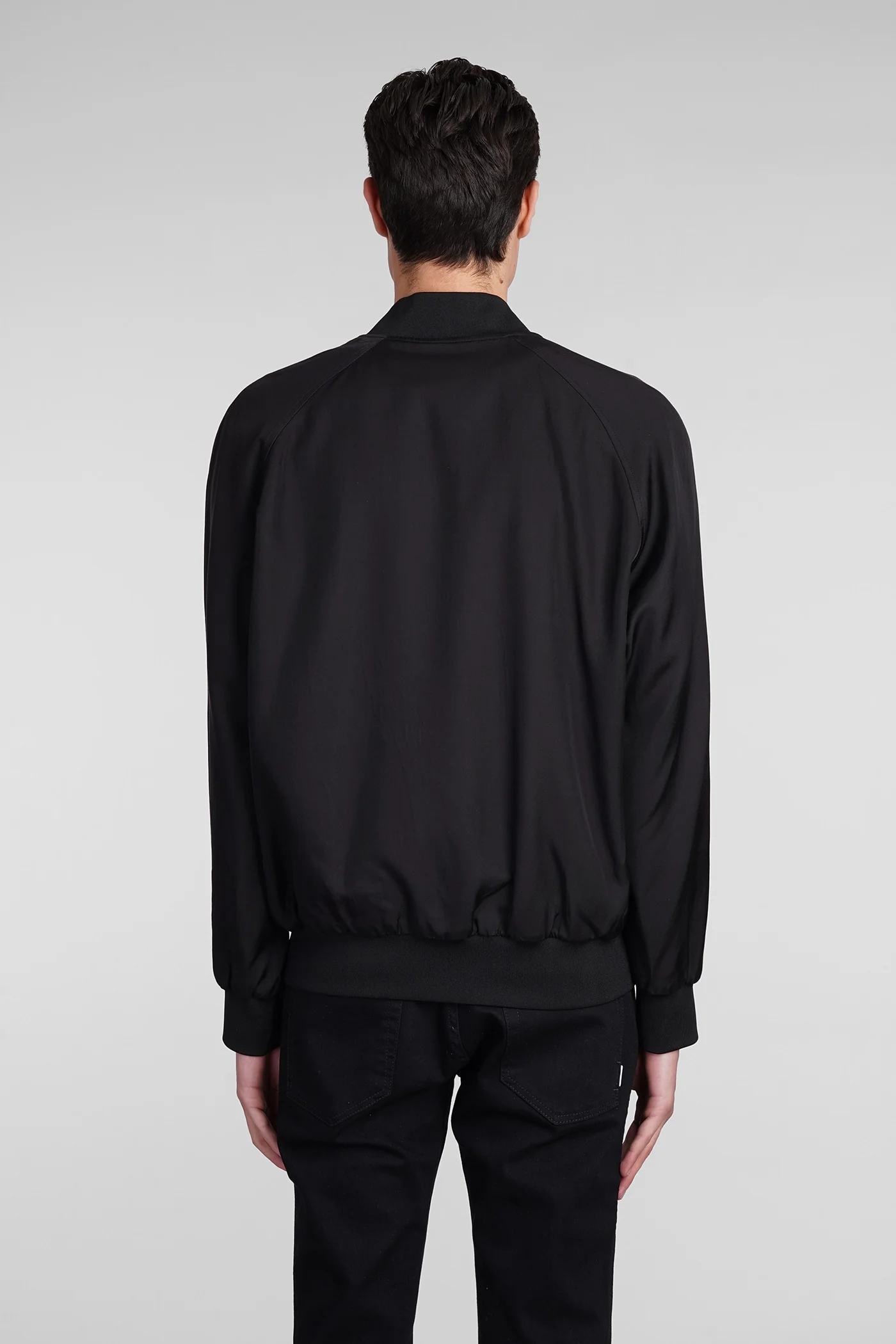 Reversible bomber Bomber Jacket in black viscose - Image 3