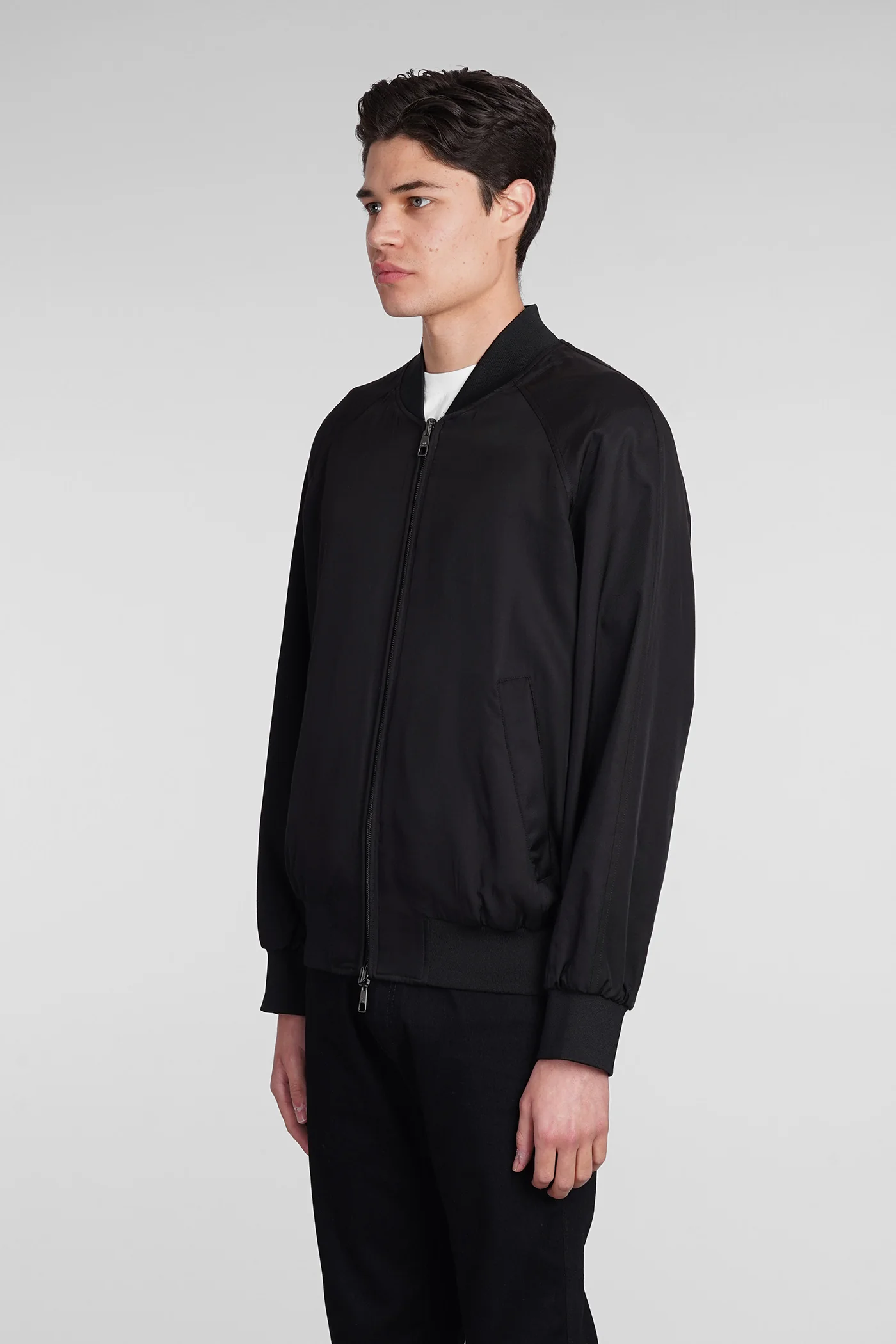 Reversible bomber Bomber Jacket in black viscose - Image 4