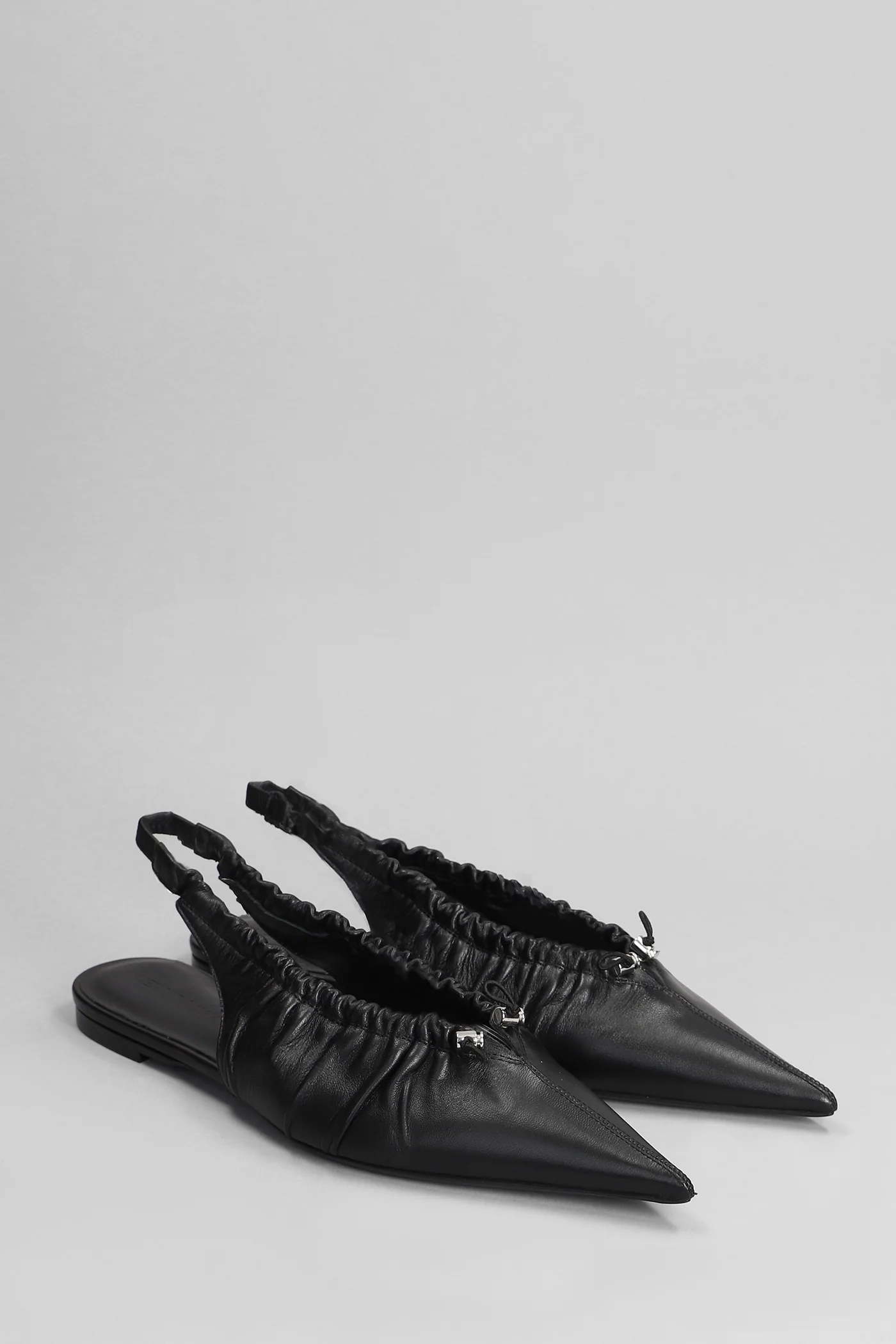 Ballet flats in black leather - Image 2