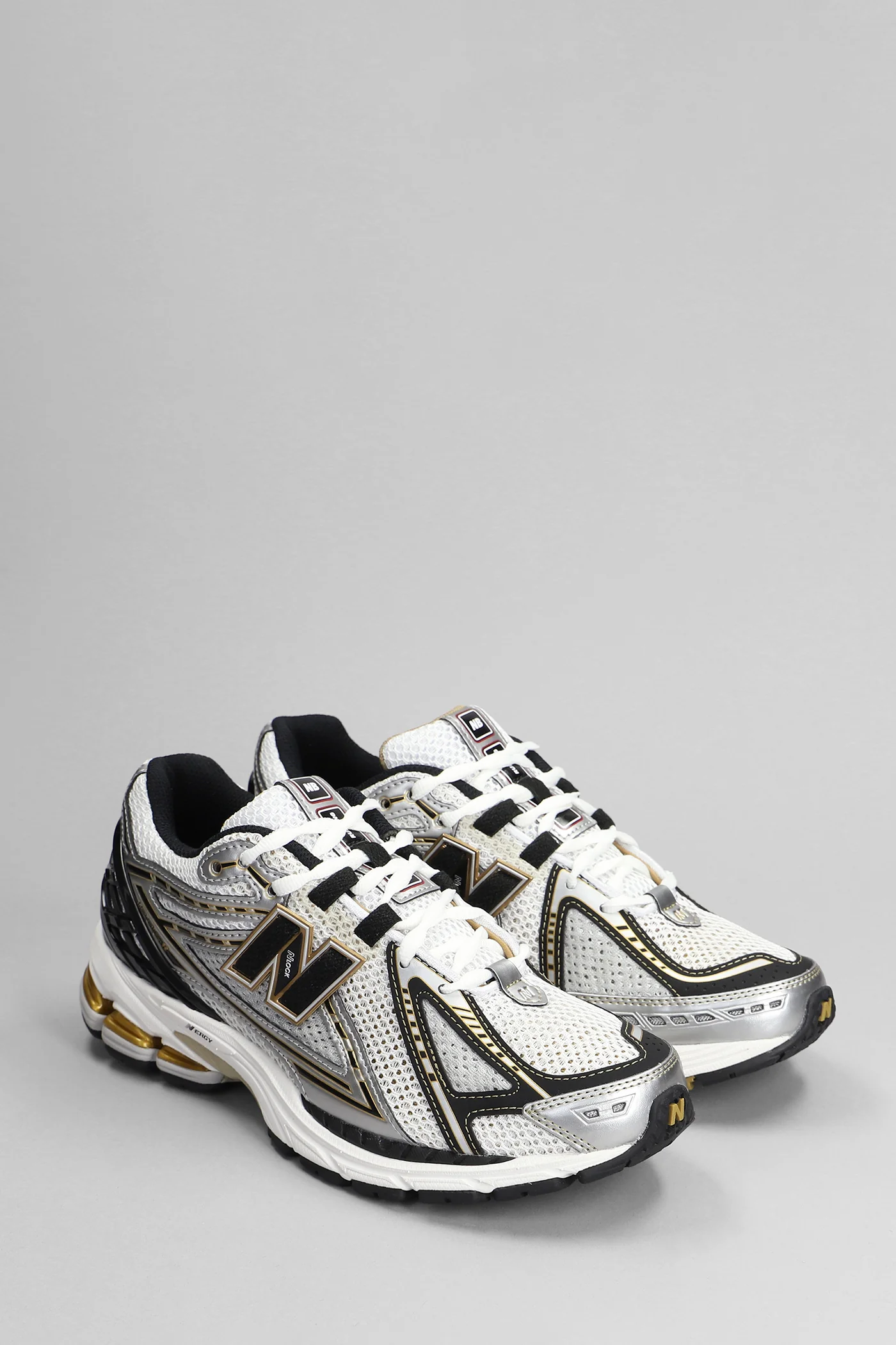 1906 Sneakers in silver leather and fabric - Image 2