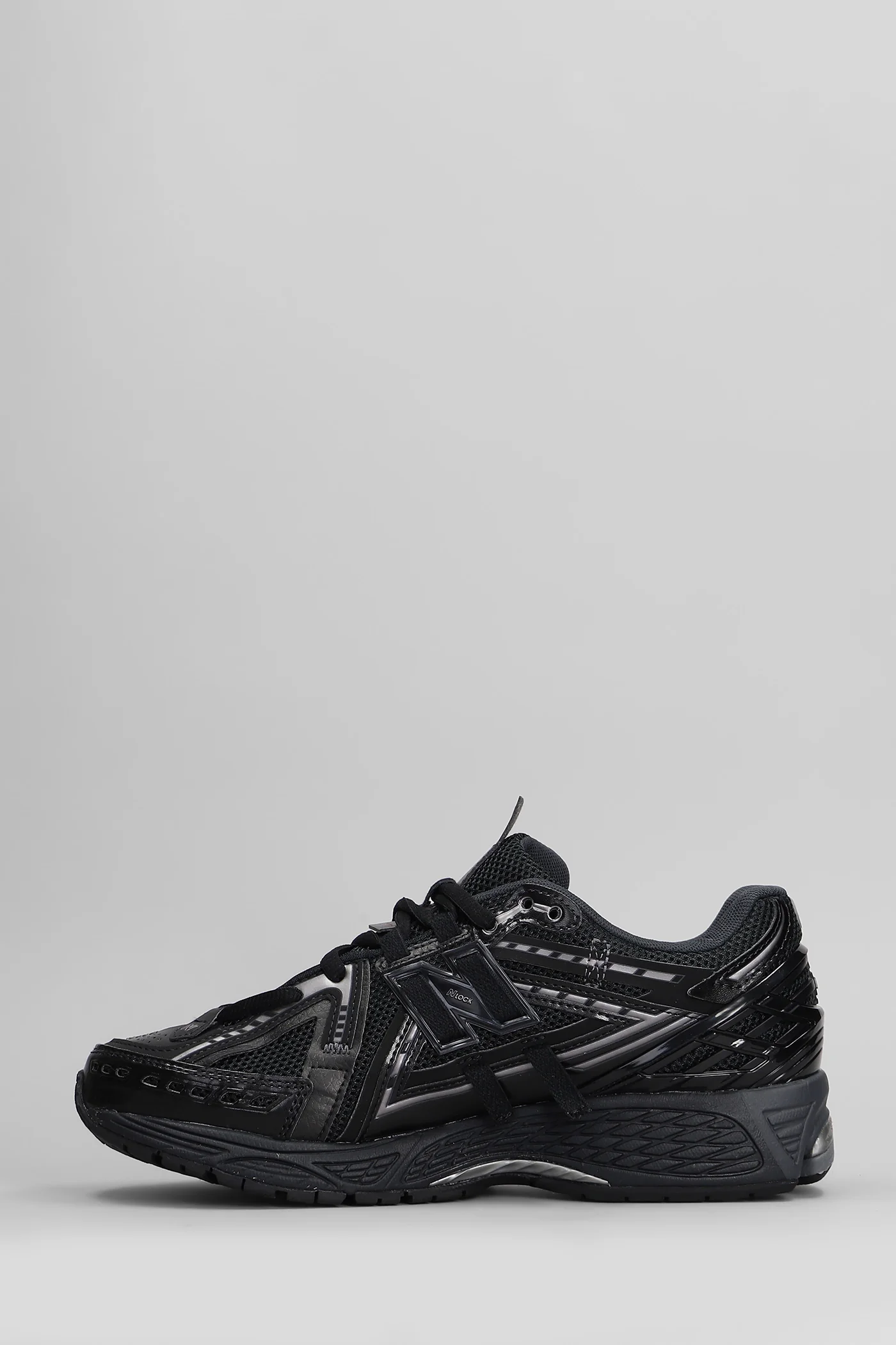 1906A Sneakers in black leather and fabric - Image 3