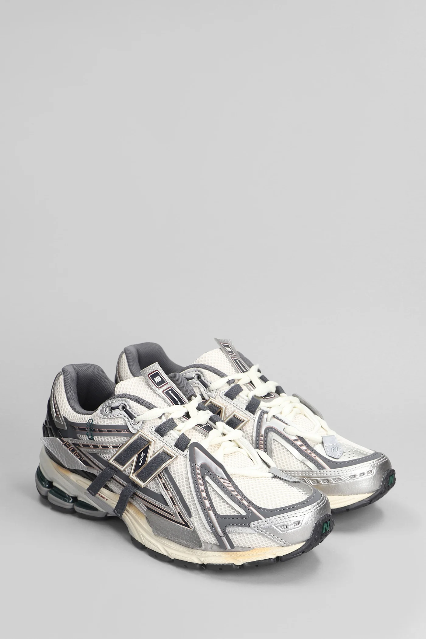 1906A Sneakers in white leather and fabric - Image 2