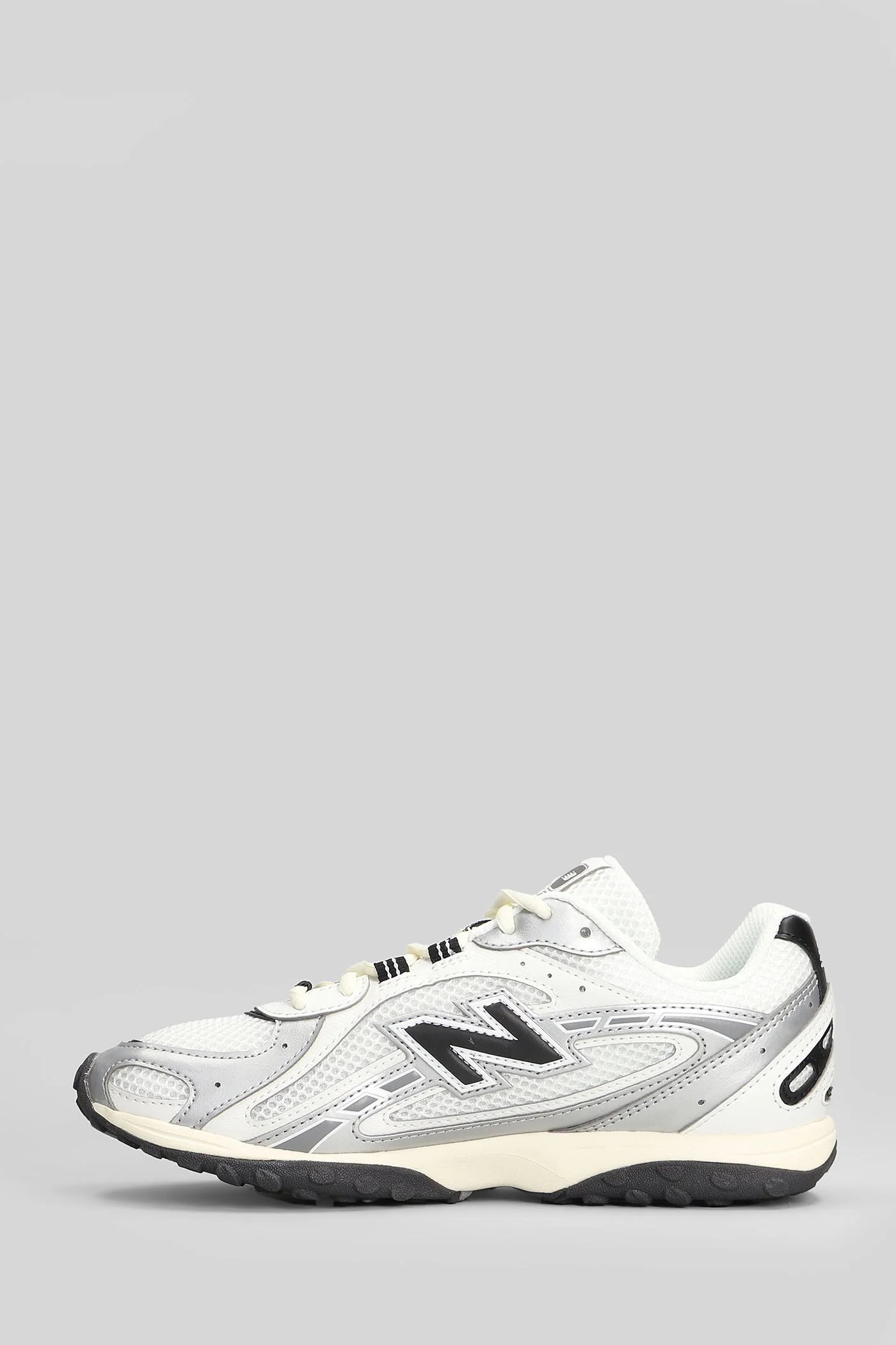 204 Sneakers in white leather and fabric - Image 3