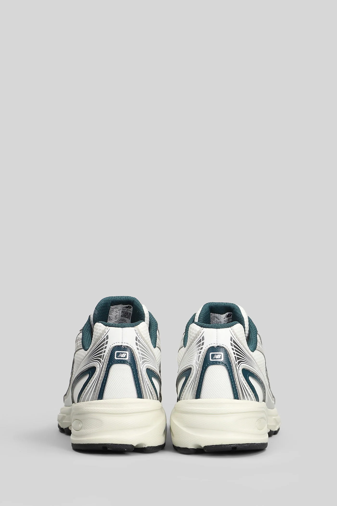 740 Sneakers in white leather and fabric - Image 4