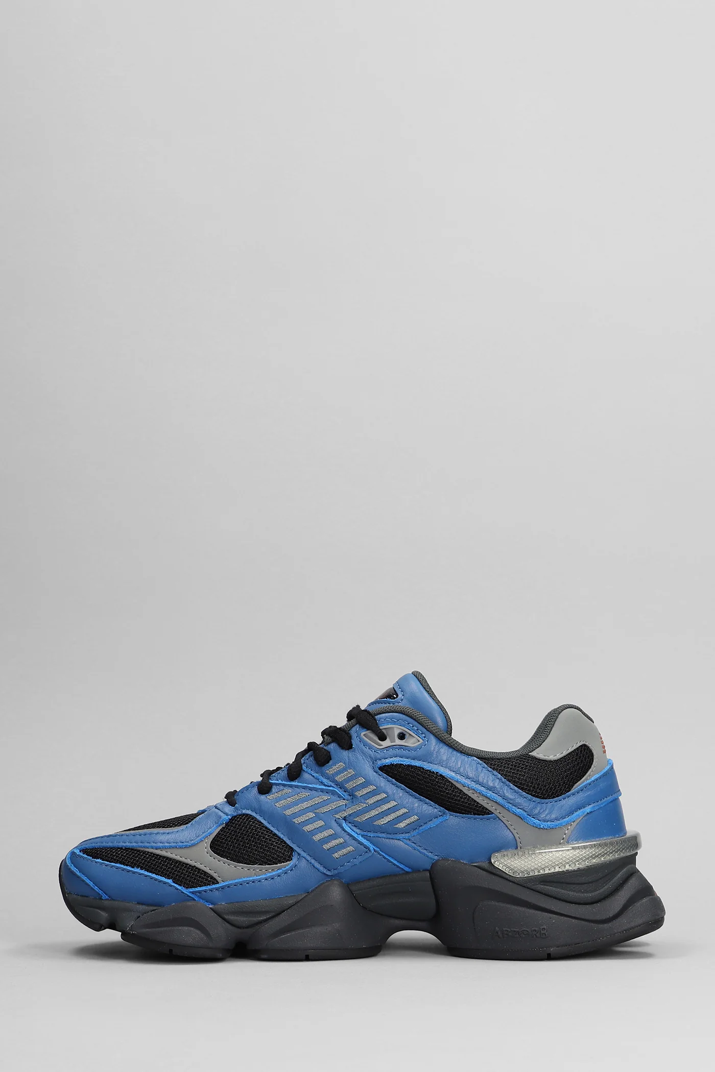 9060 Sneakers in blue leather and fabric - Image 3