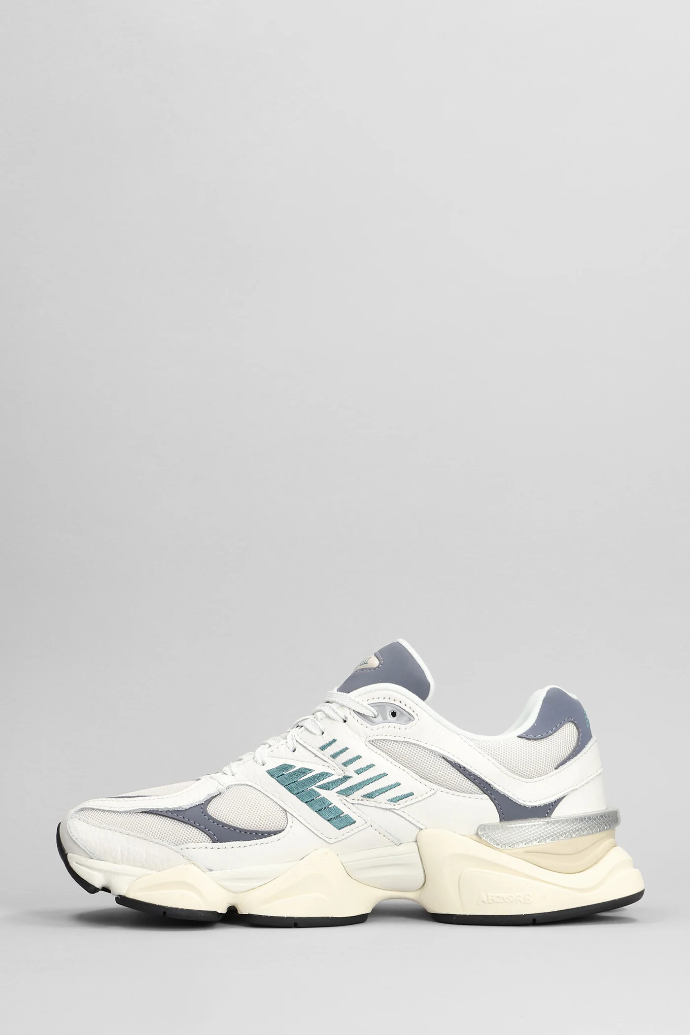 9060 Sneakers in white leather and fabric - Image 3