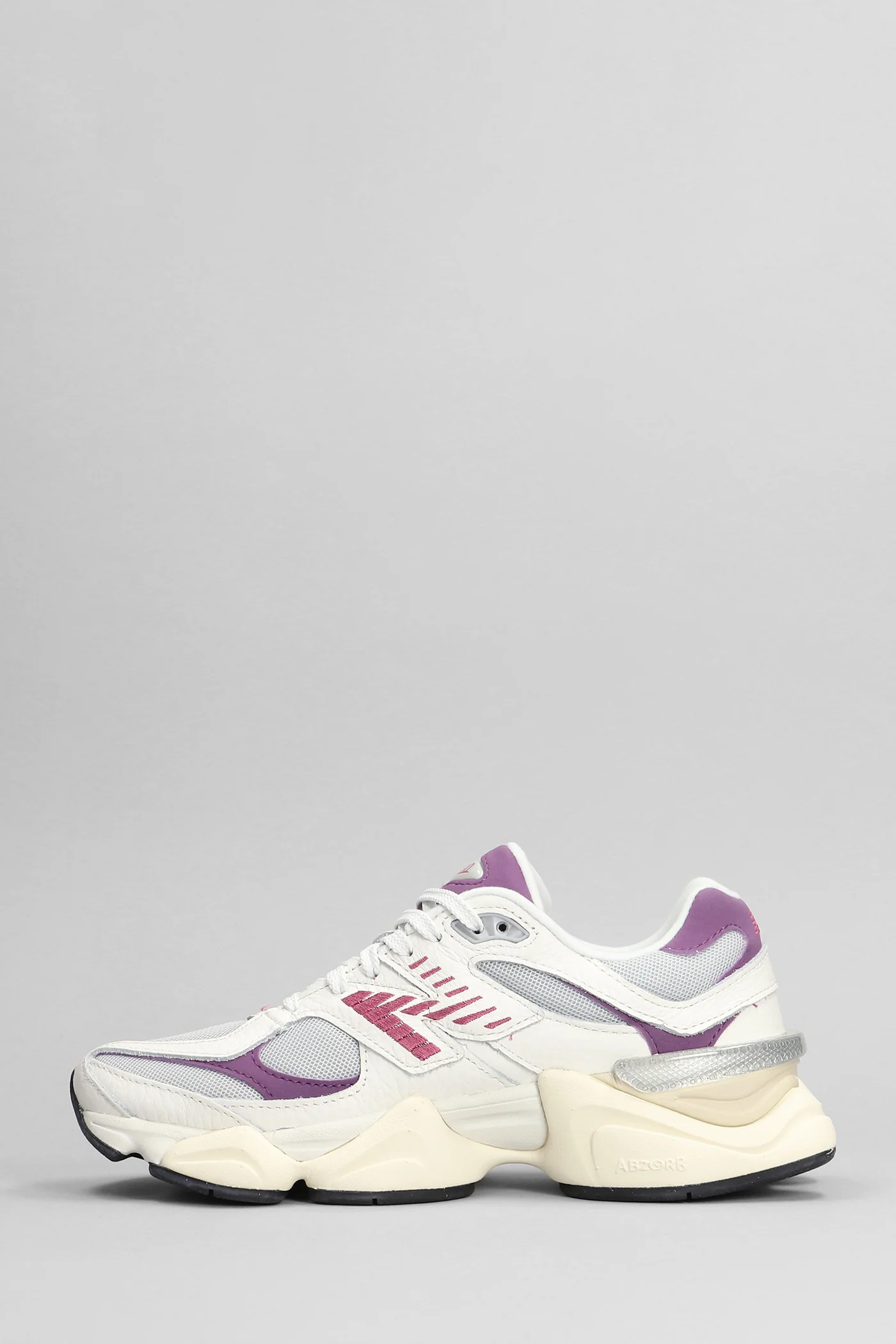 9060 Sneakers in white leather and fabric - Image 3