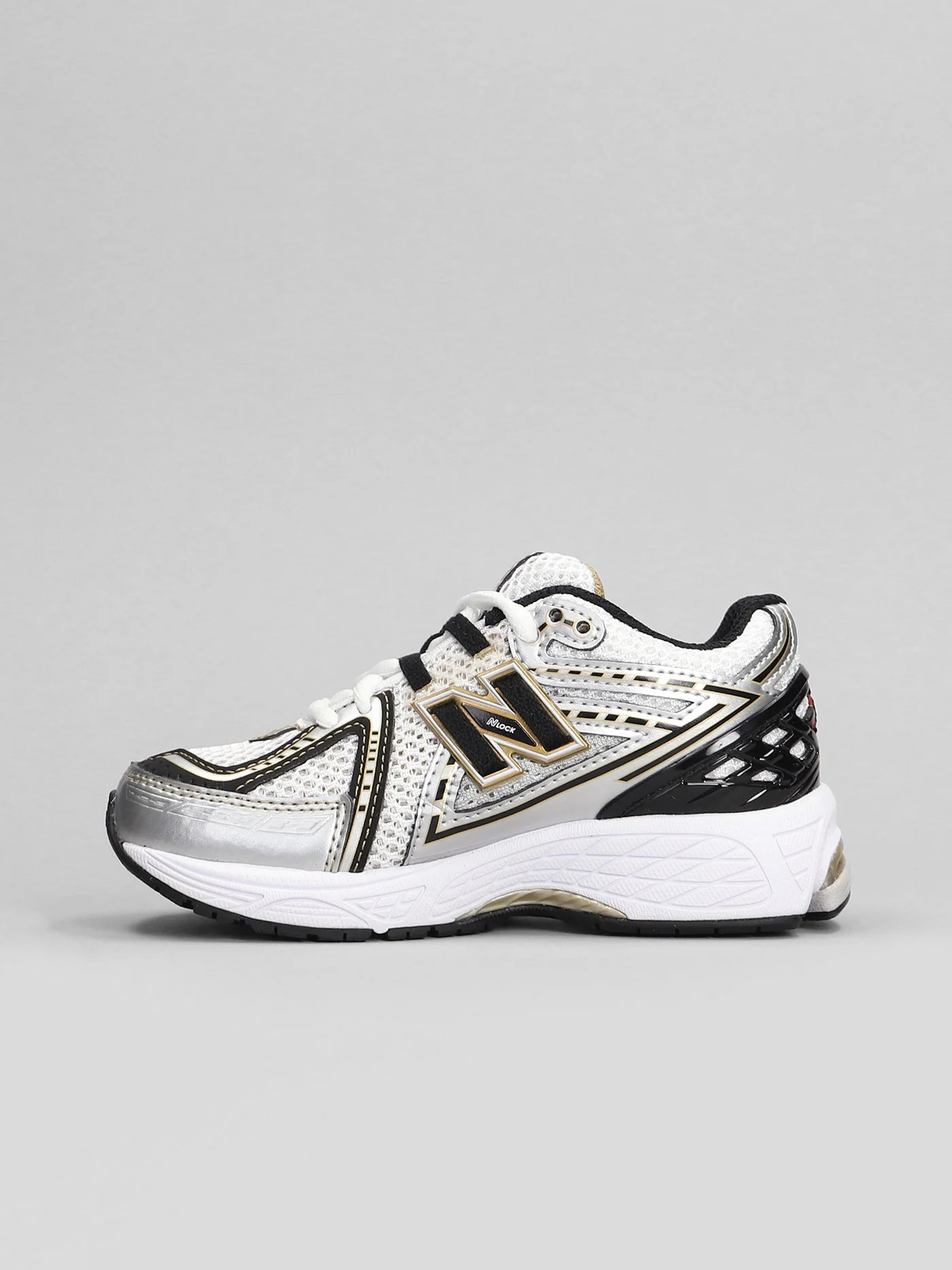 1906R Sneakers in silver leather and fabric - Image 3