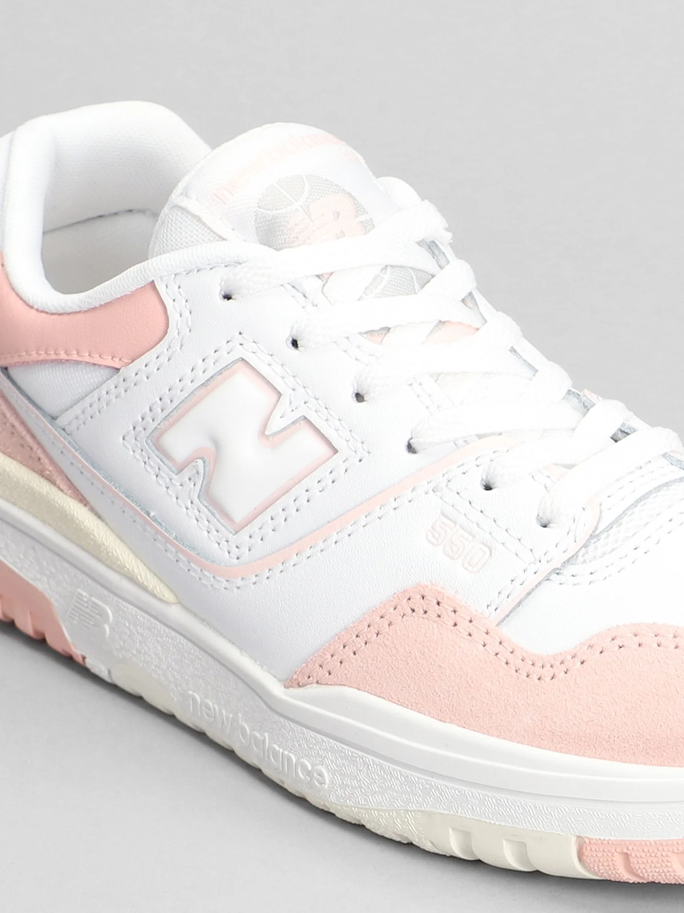 550 Sneakers in white leather and fabric - Image 5