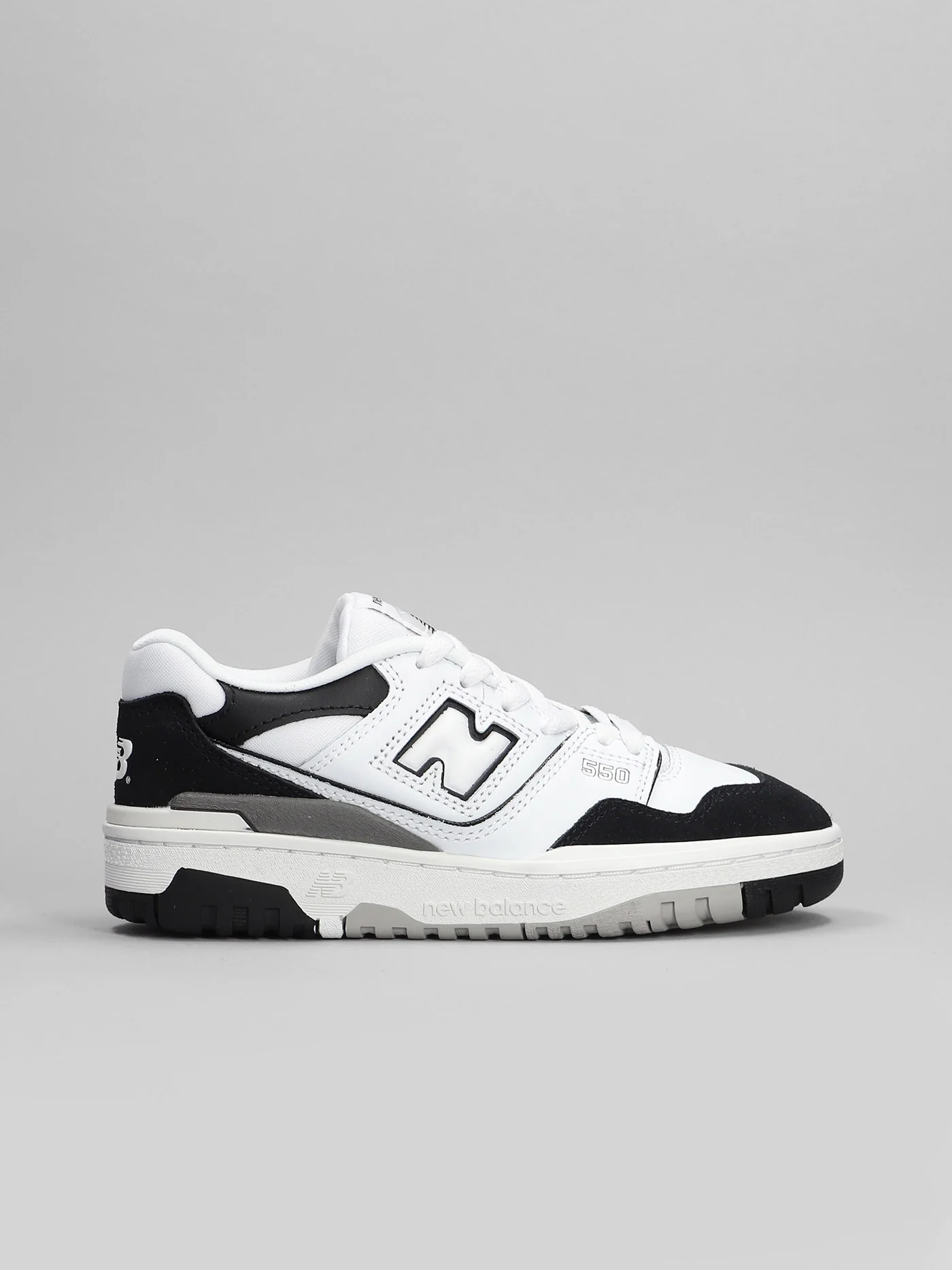 550 Sneakers in white suede and leather