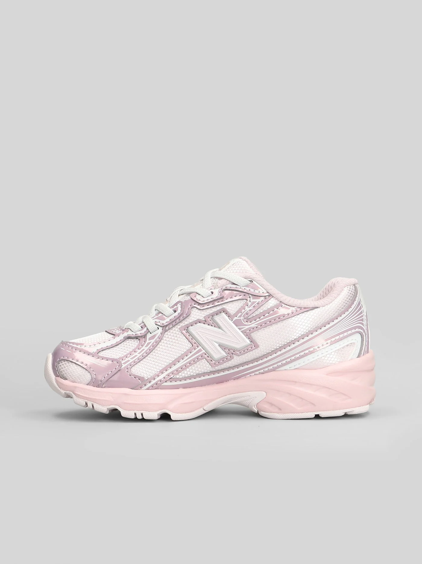 740 Sneakers in rose-pink leather and fabric - Image 8