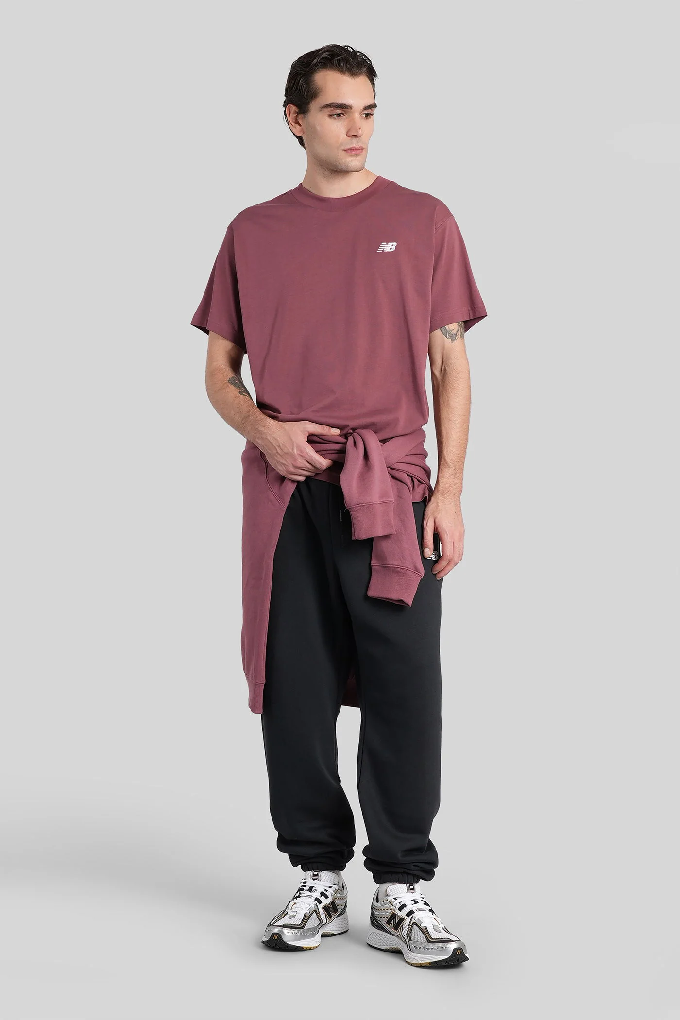 T-Shirt in bordeaux cotton - Image 2