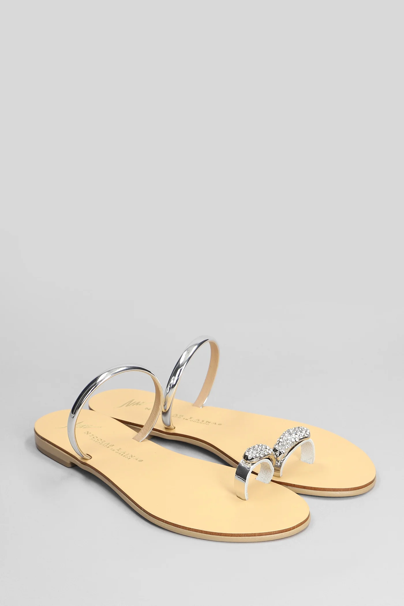 Flats in silver leather - Image 2