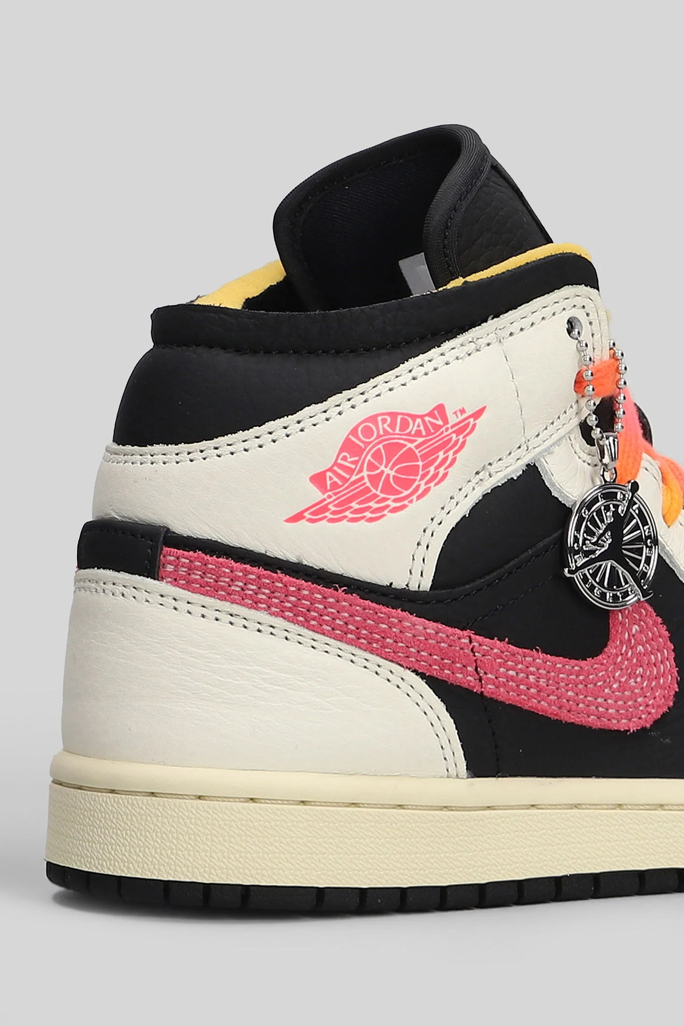 Air jordan 1 mid Sneakers in black suede and leather - Image 5