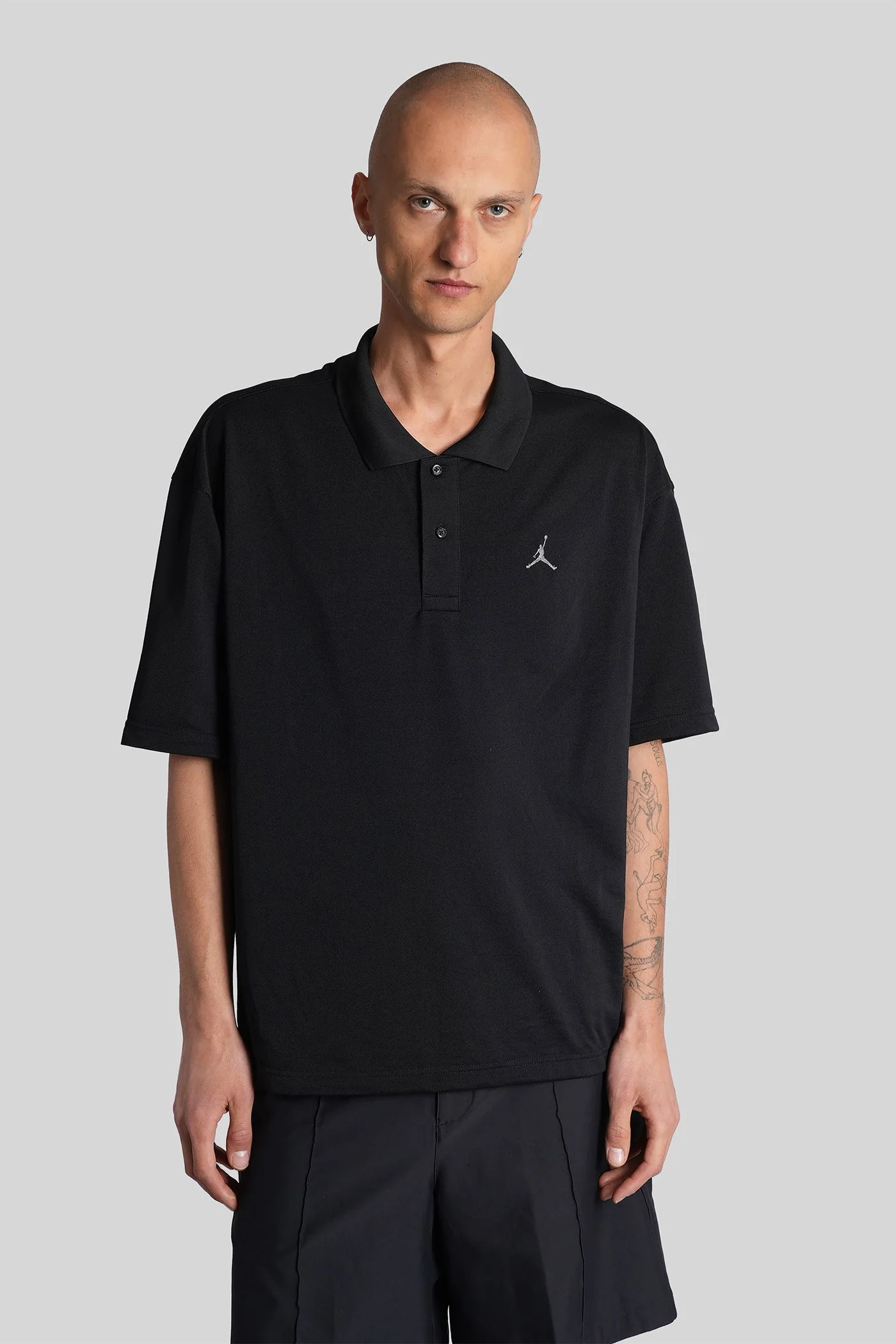 Polo in black cotton