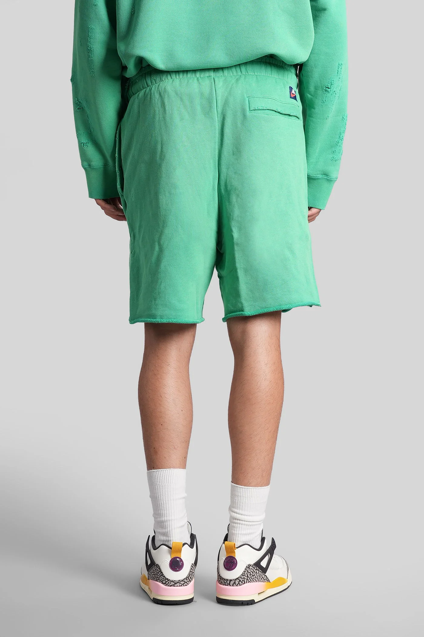 Shorts in green cotton - Image 3