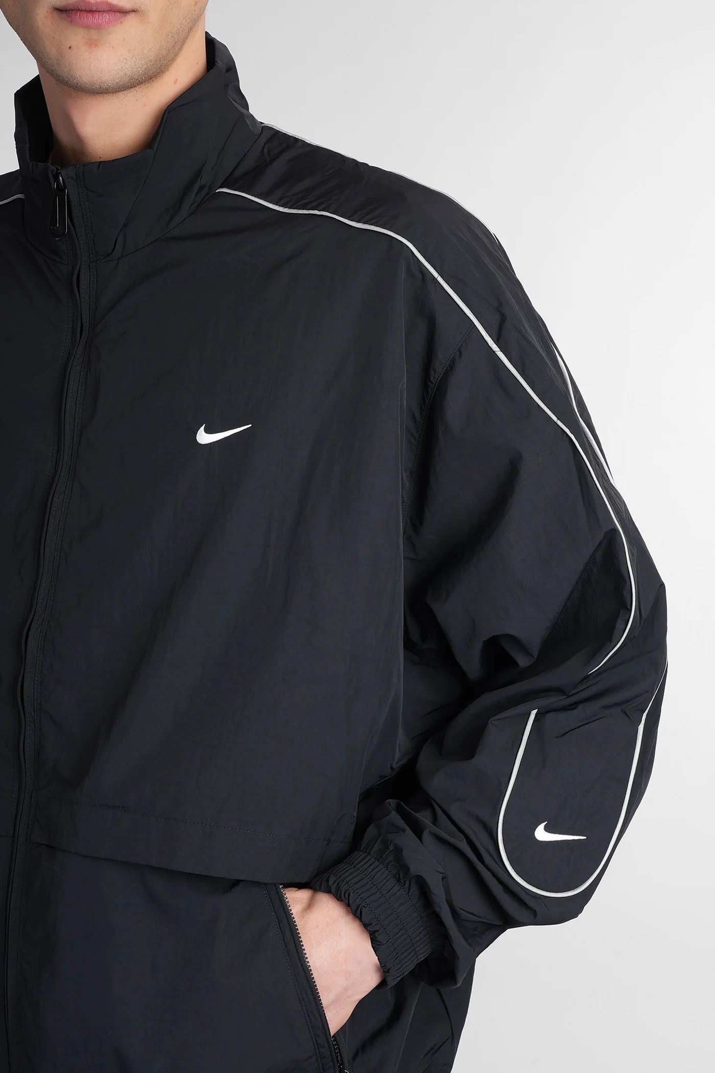 Solo Swsh Trk Jkt Casual jacket in black nylon - Image 5