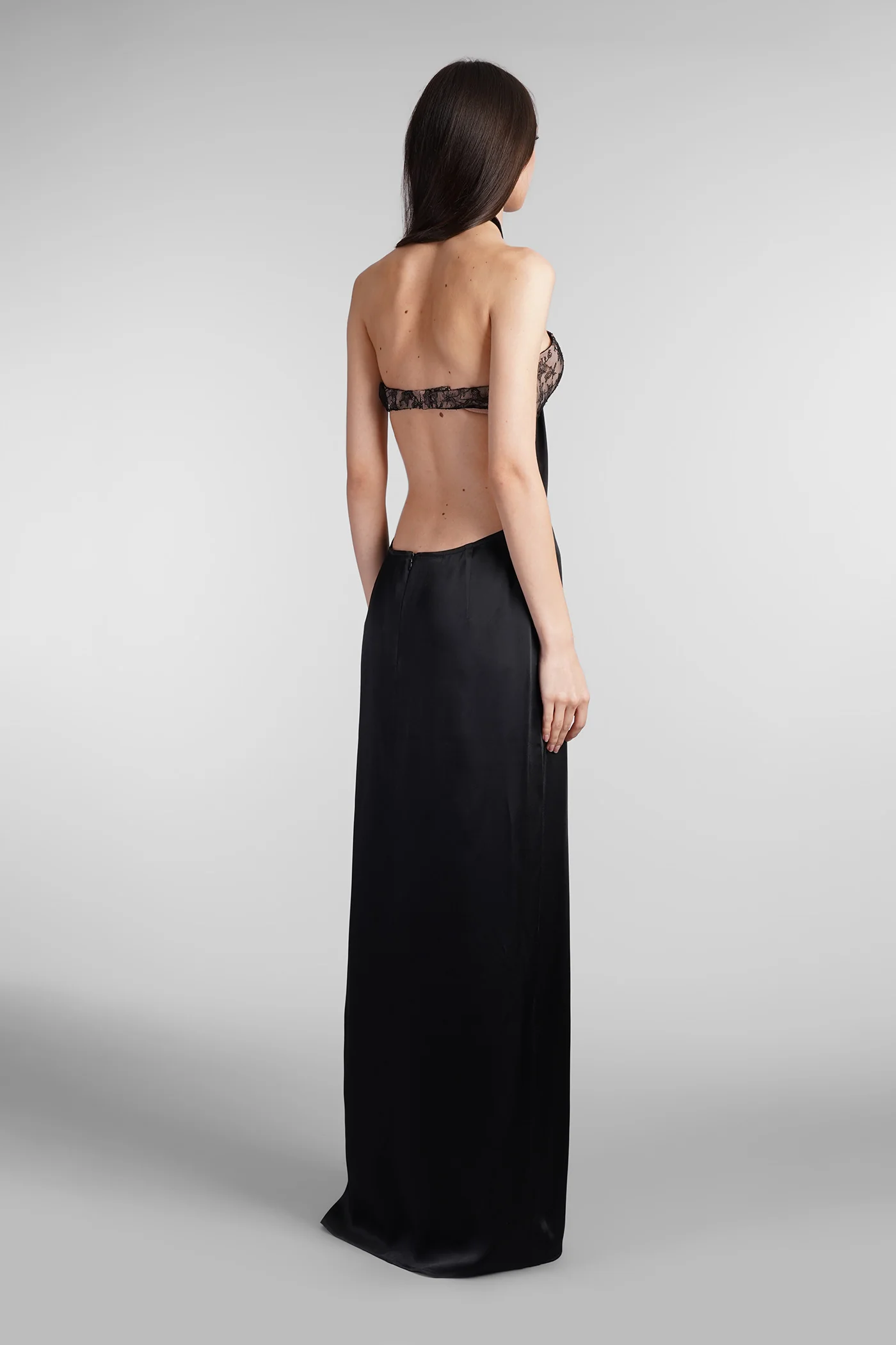 Amina dress Long dress in black acrylic - Image 3