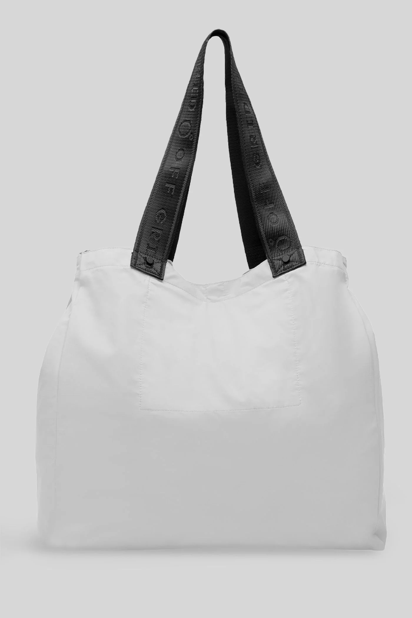 Shoulder bag in grey polyester - Image 6