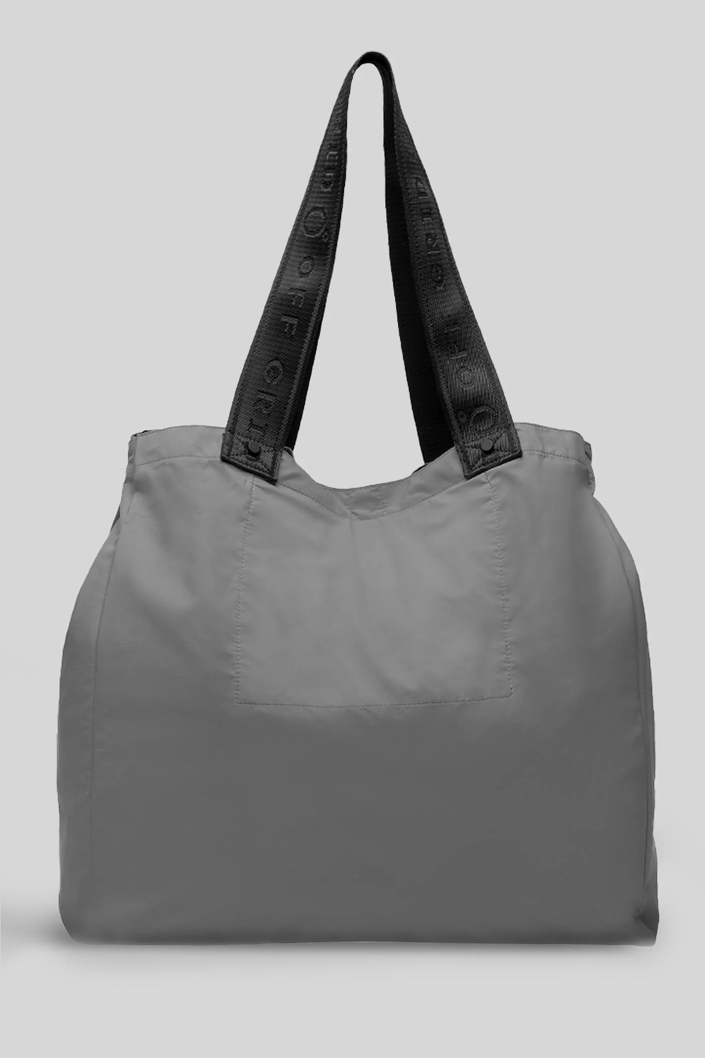 Shoulder bag in grey polyester - Image 3