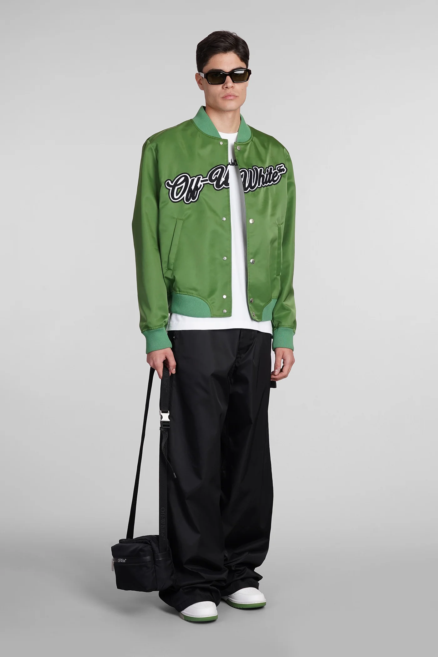 Bomber Jacket in green polyamide - Image 2