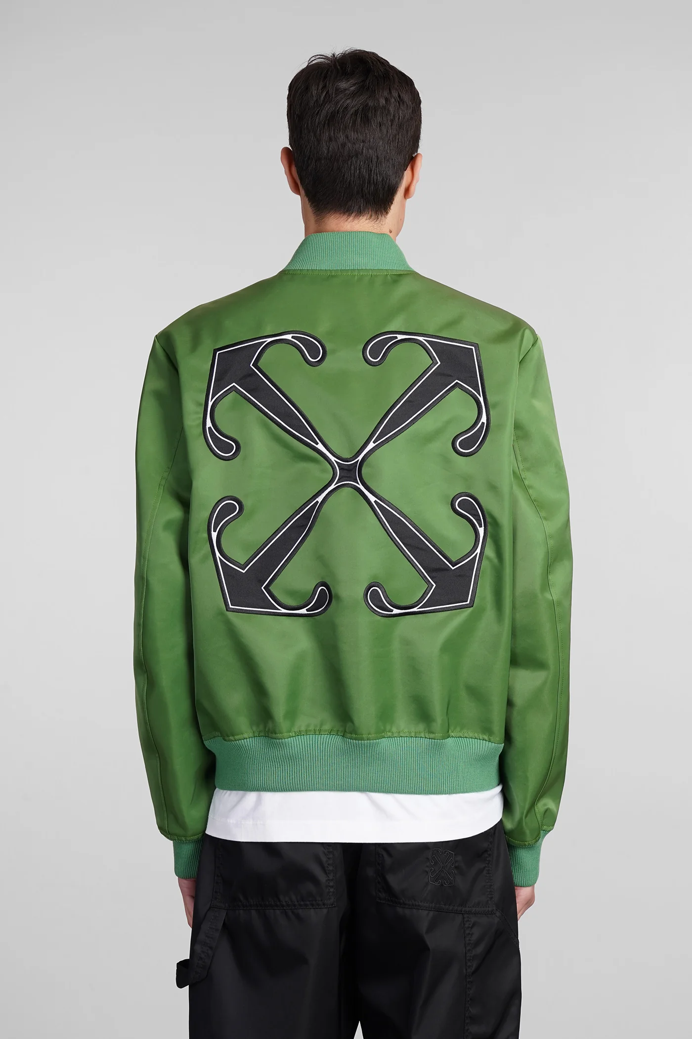 Bomber Jacket in green polyamide - Image 3