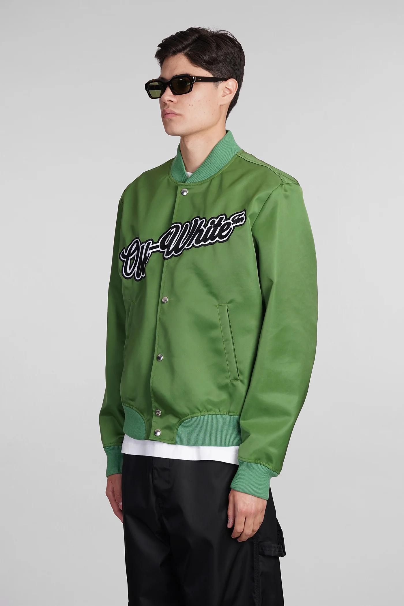 Bomber Jacket in green polyamide - Image 4