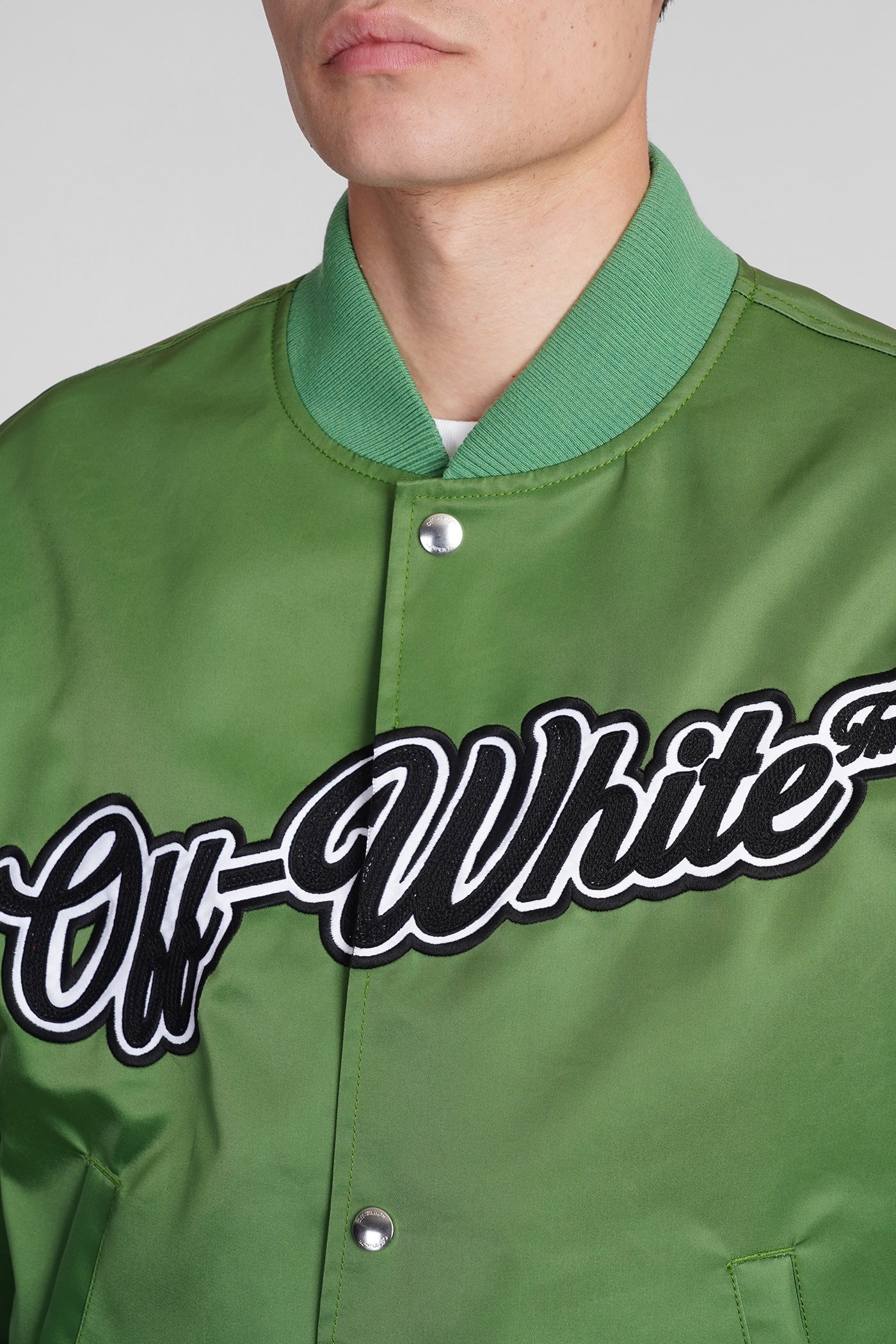 Bomber Jacket in green polyamide - Image 5