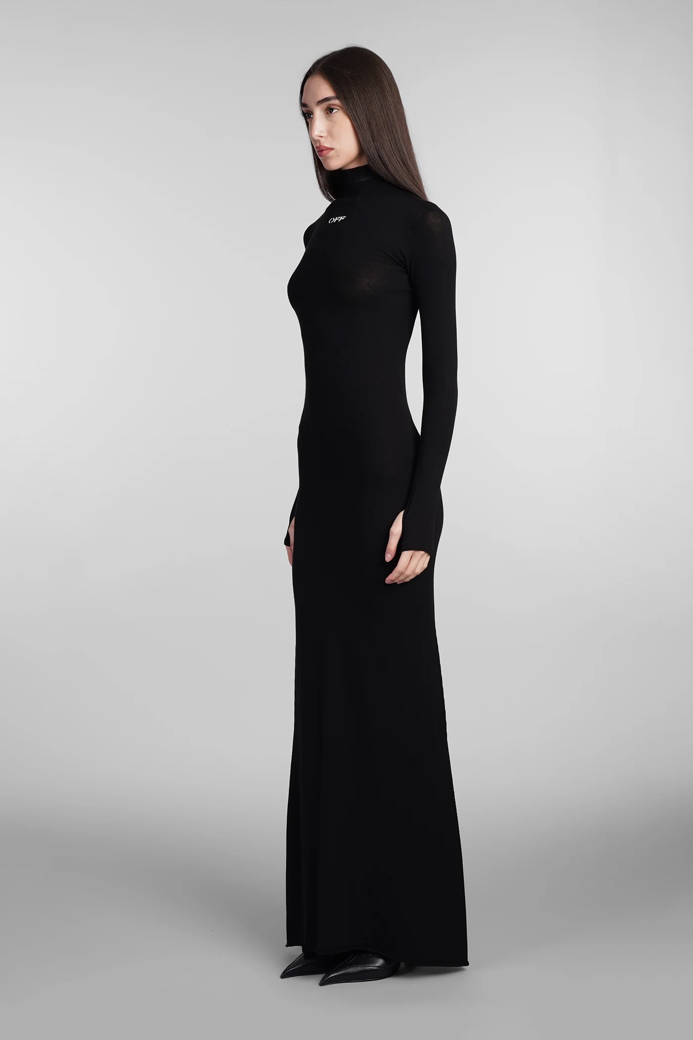 Dress woman  in black viscose - Image 4