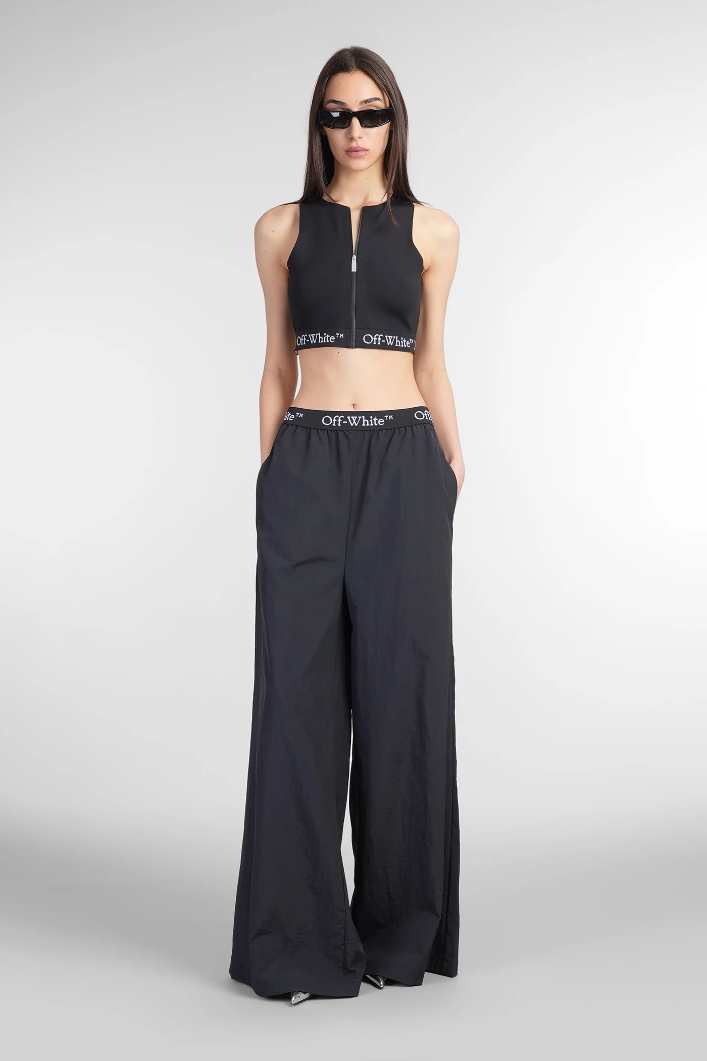 Pants in black polyamide - Image 2