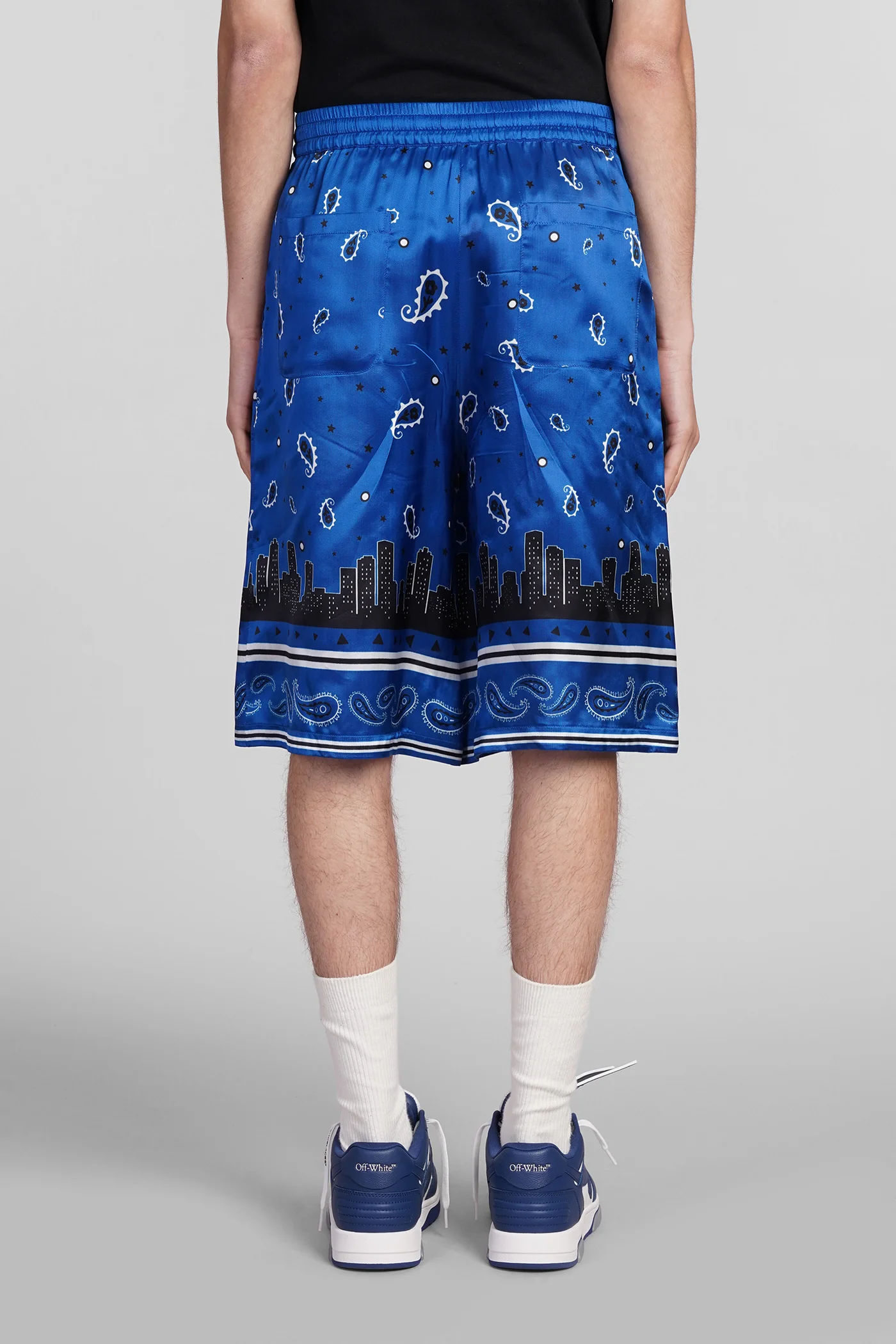 Shorts in blue viscose - Image 3