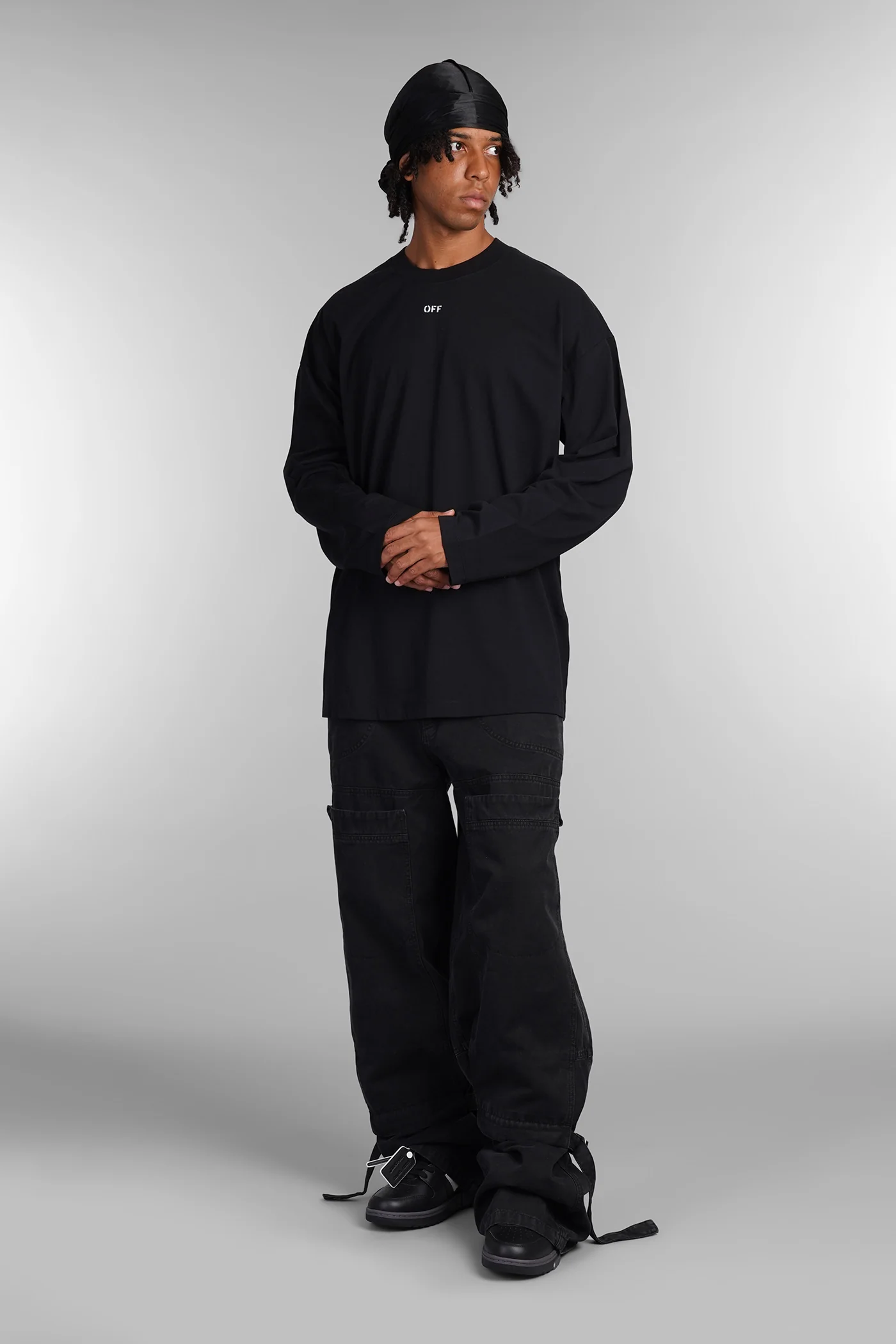 T-Shirt in black cotton - Image 2