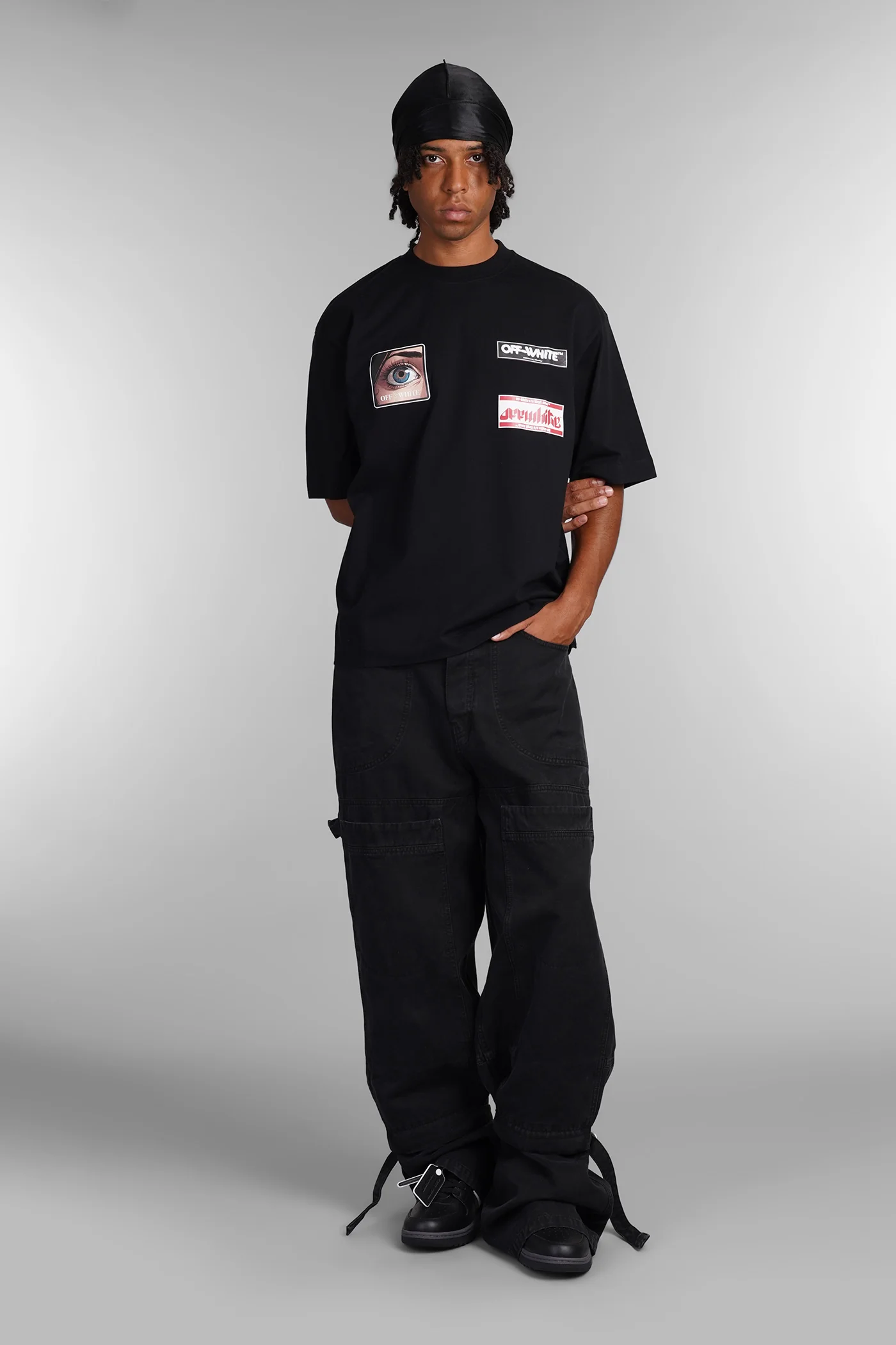 T-Shirt in black cotton - Image 2