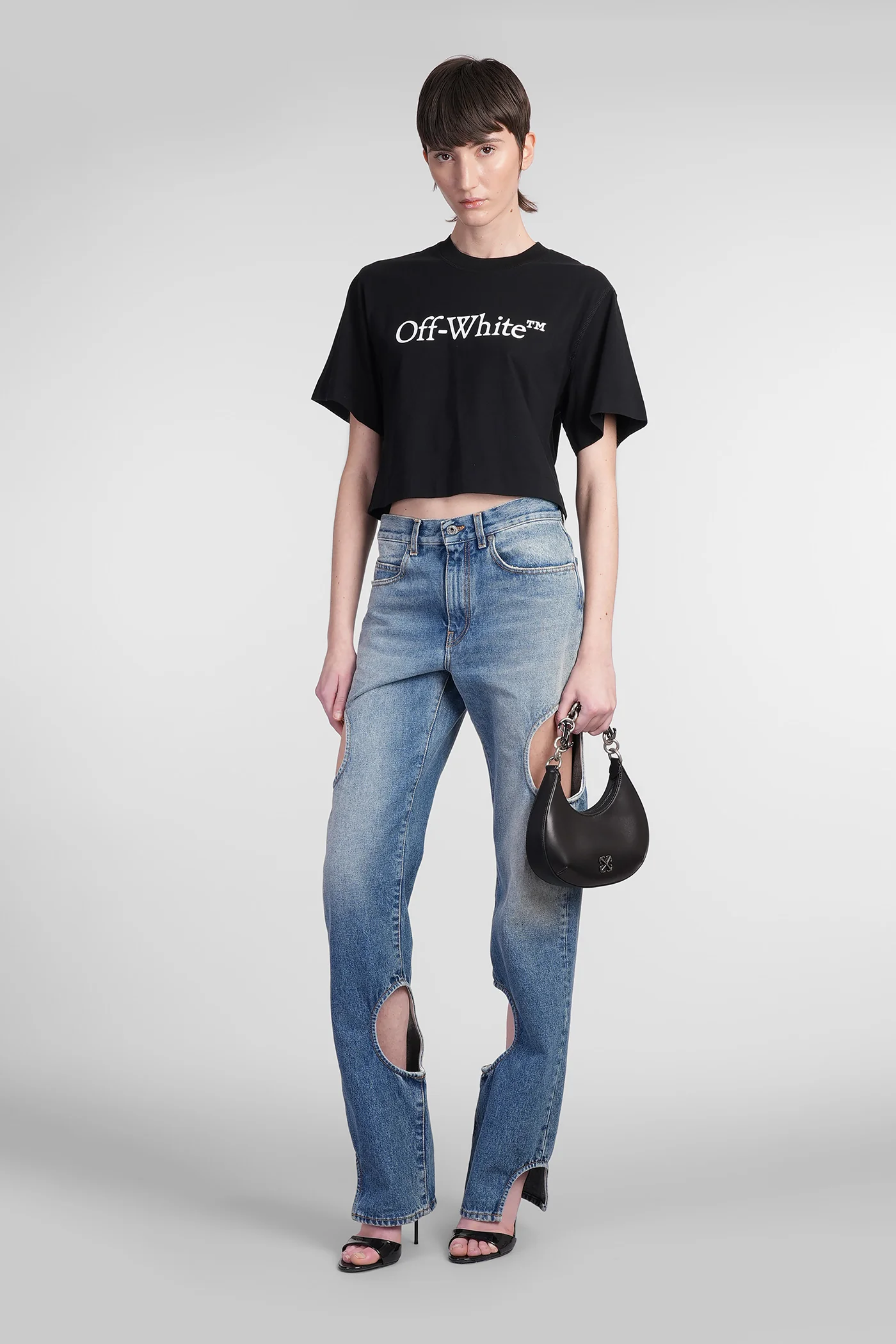 T-Shirt in black cotton - Image 2