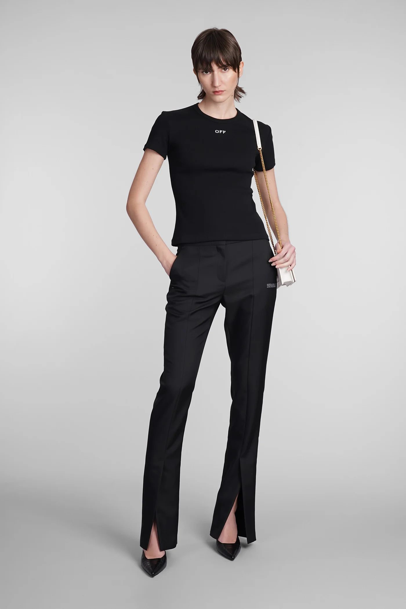 T-Shirt in black cotton - Image 2