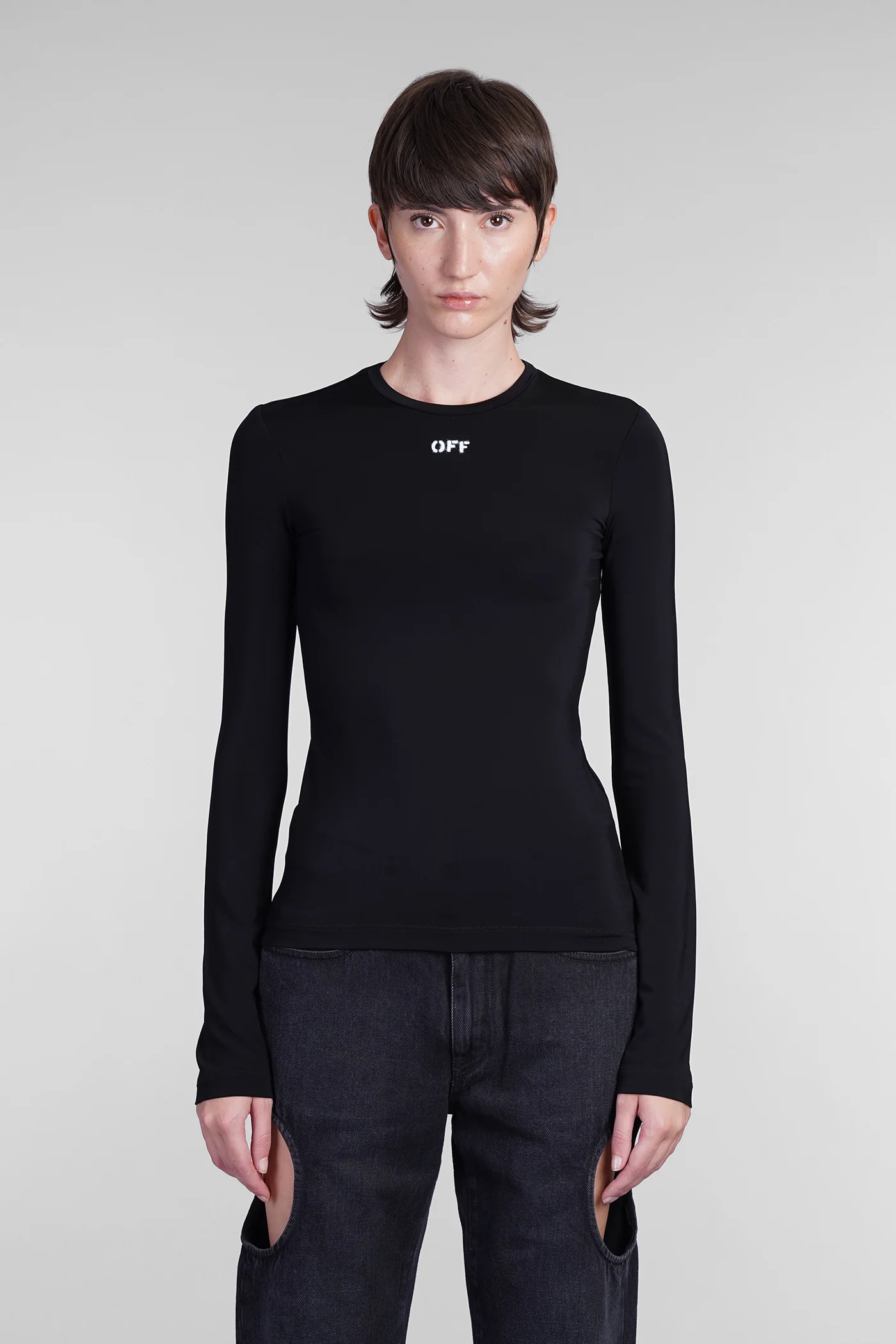 Topwear in black viscose