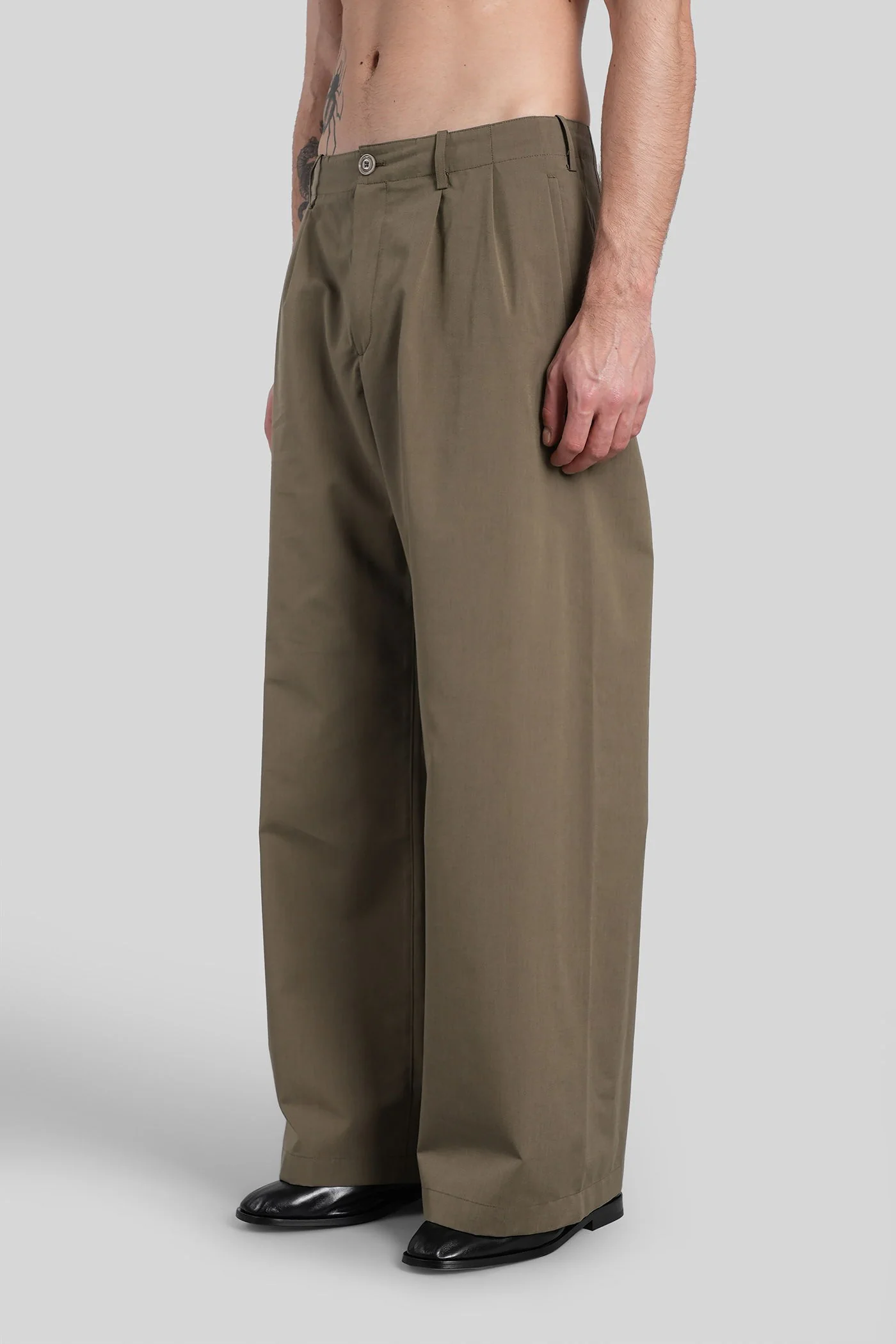 Bridge chino Pants in green wool - Image 4