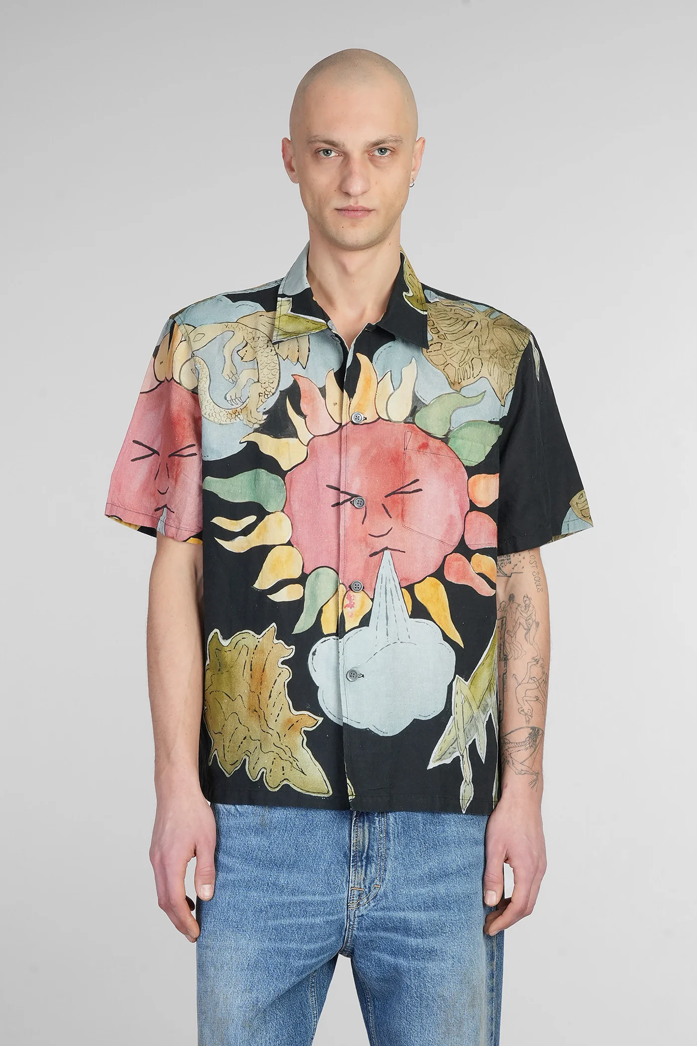 Shirt in multicolor linen