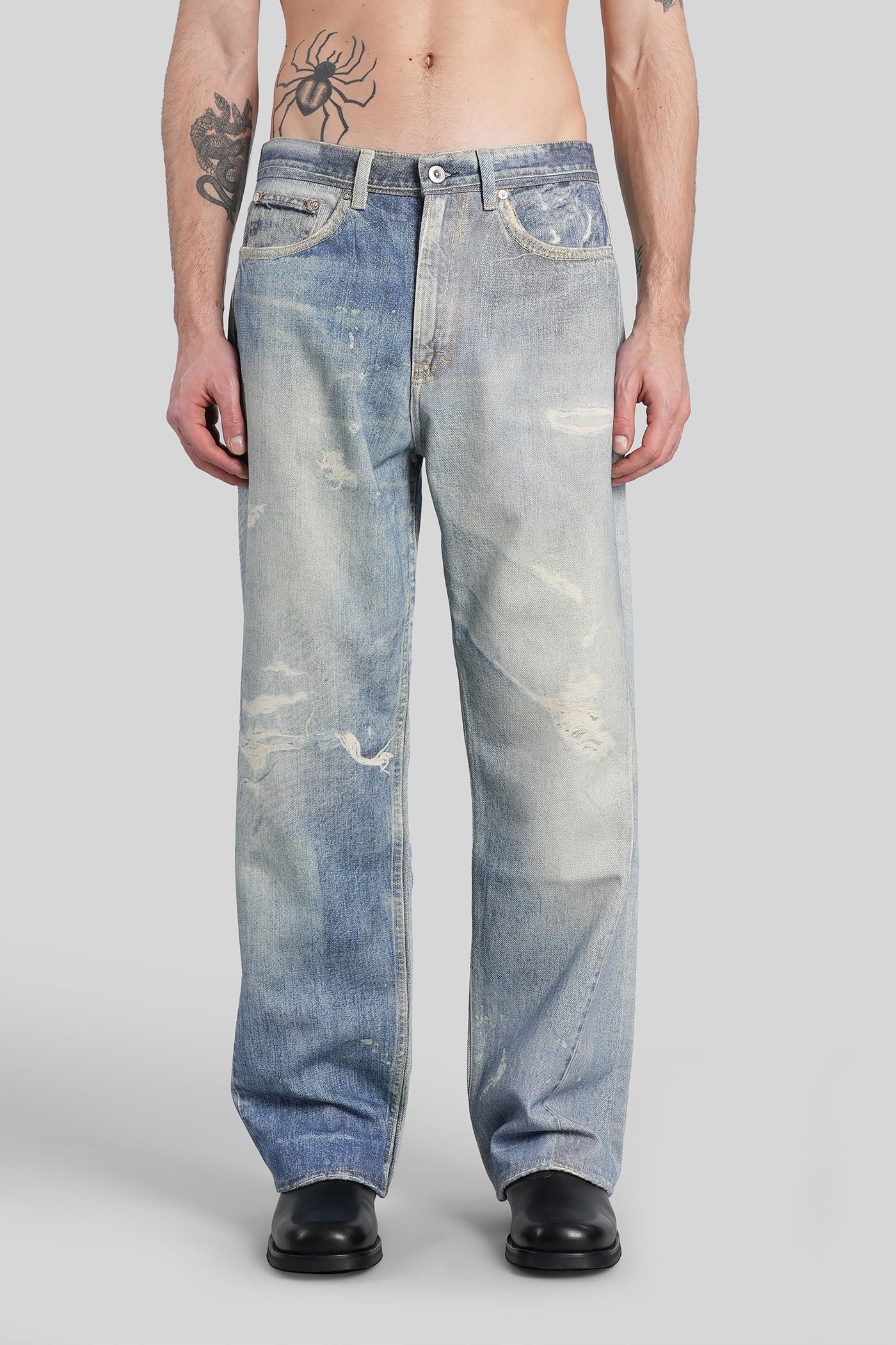 Third cut Jeans in blue denim