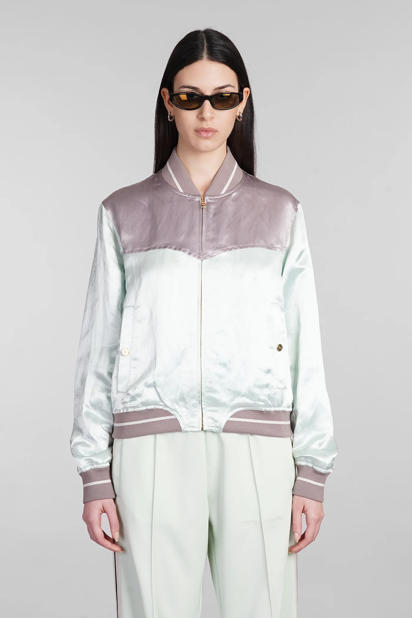 Bomber Jacket in green linen