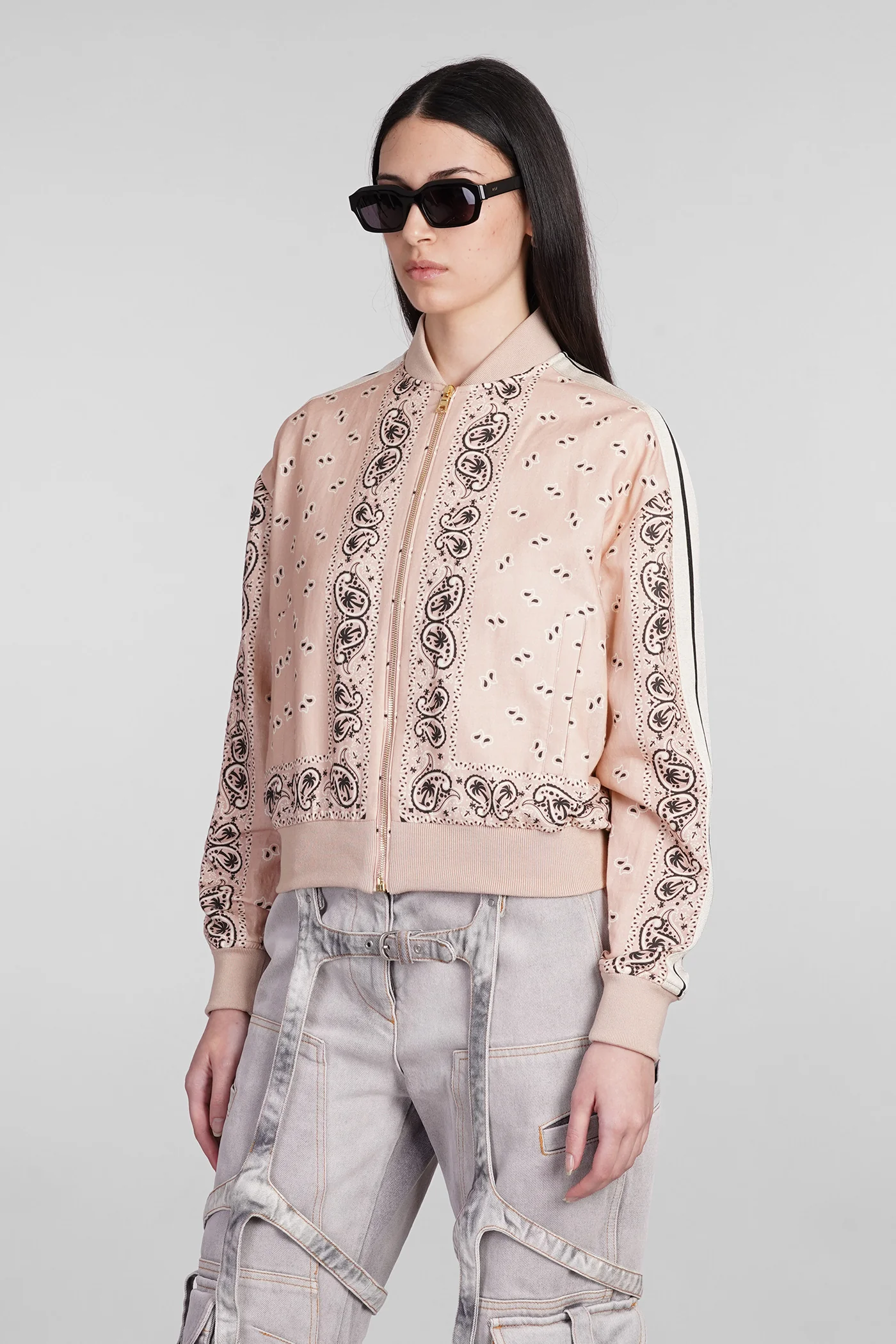 Bomber Jacket in rose-pink linen - Image 4